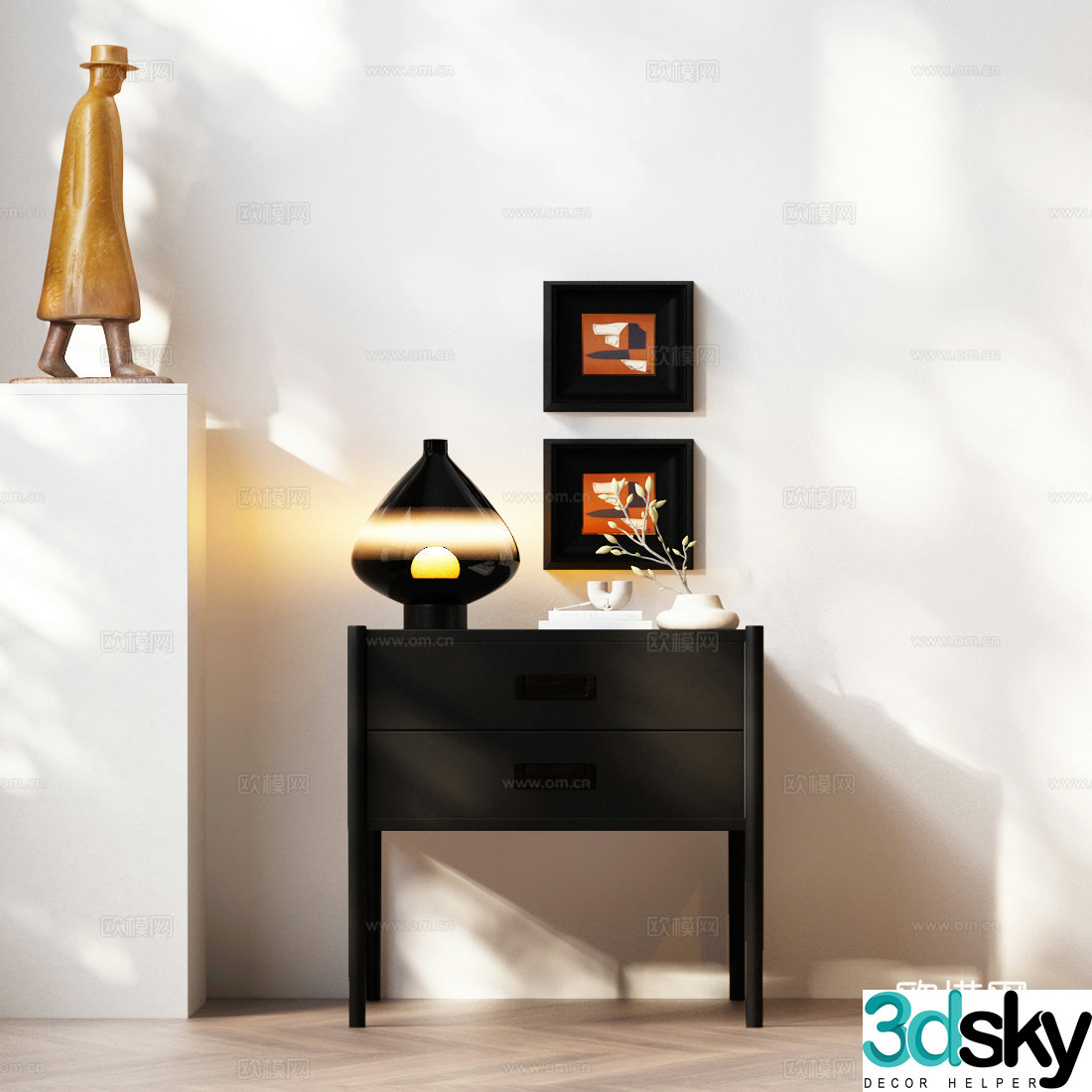 Bedside table side cabinet side table coffee table modern bedside table modern Italian bedside table 3D model