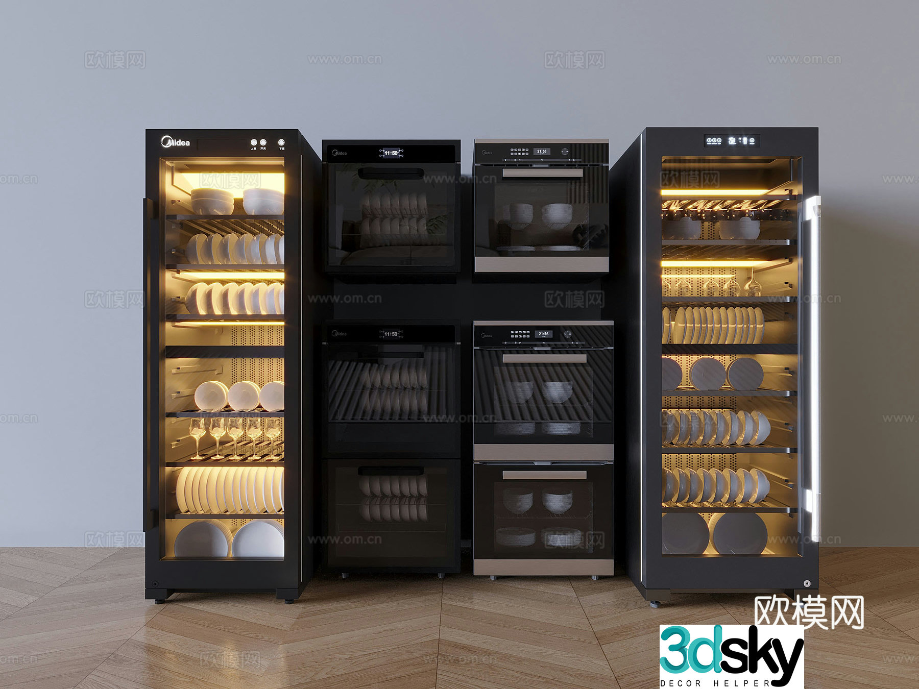 Smart disinfection cabinet tableware chopstick cabinet disinfection cabinet 3D model