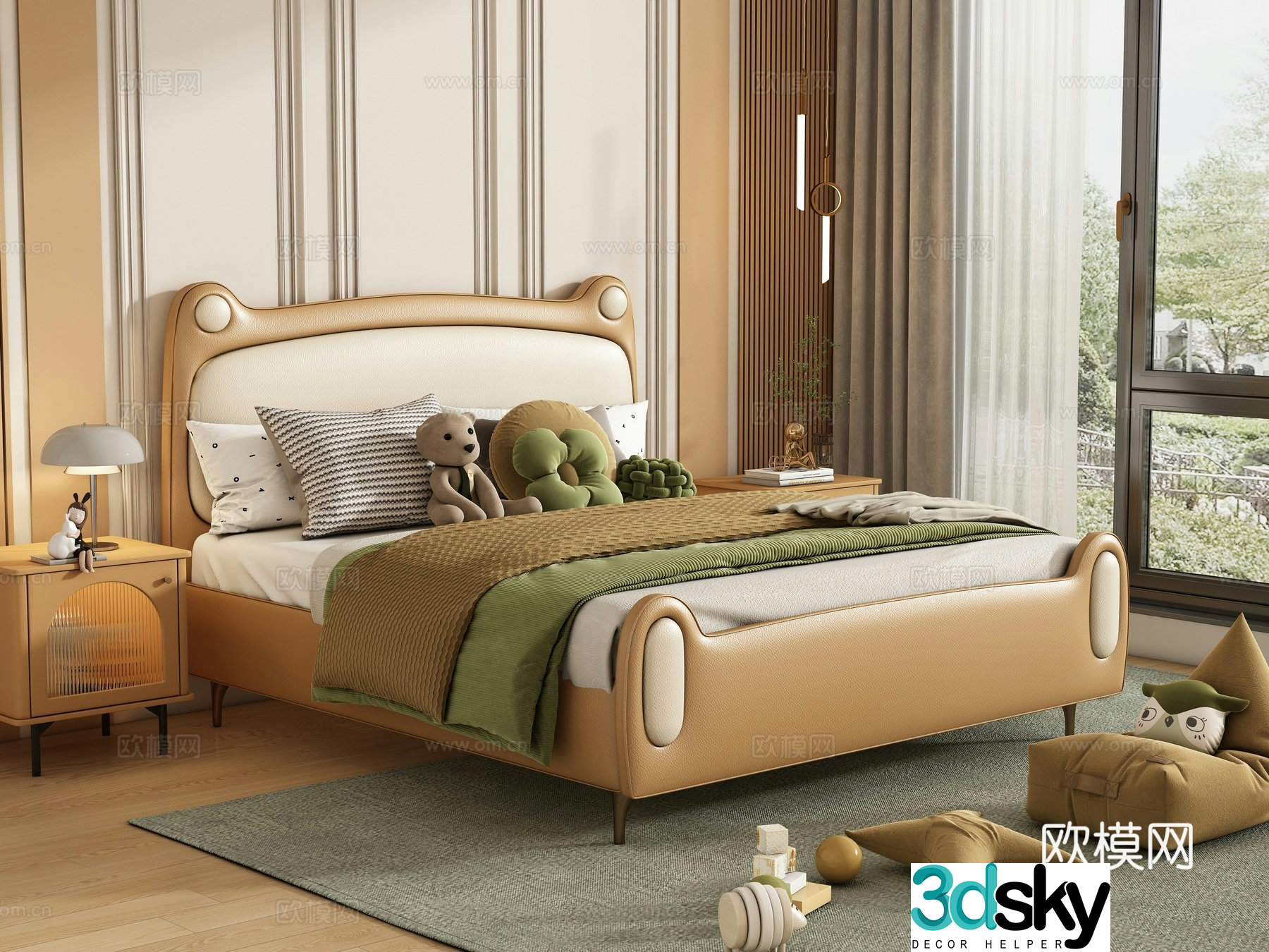Modern children’s bed 3d model
