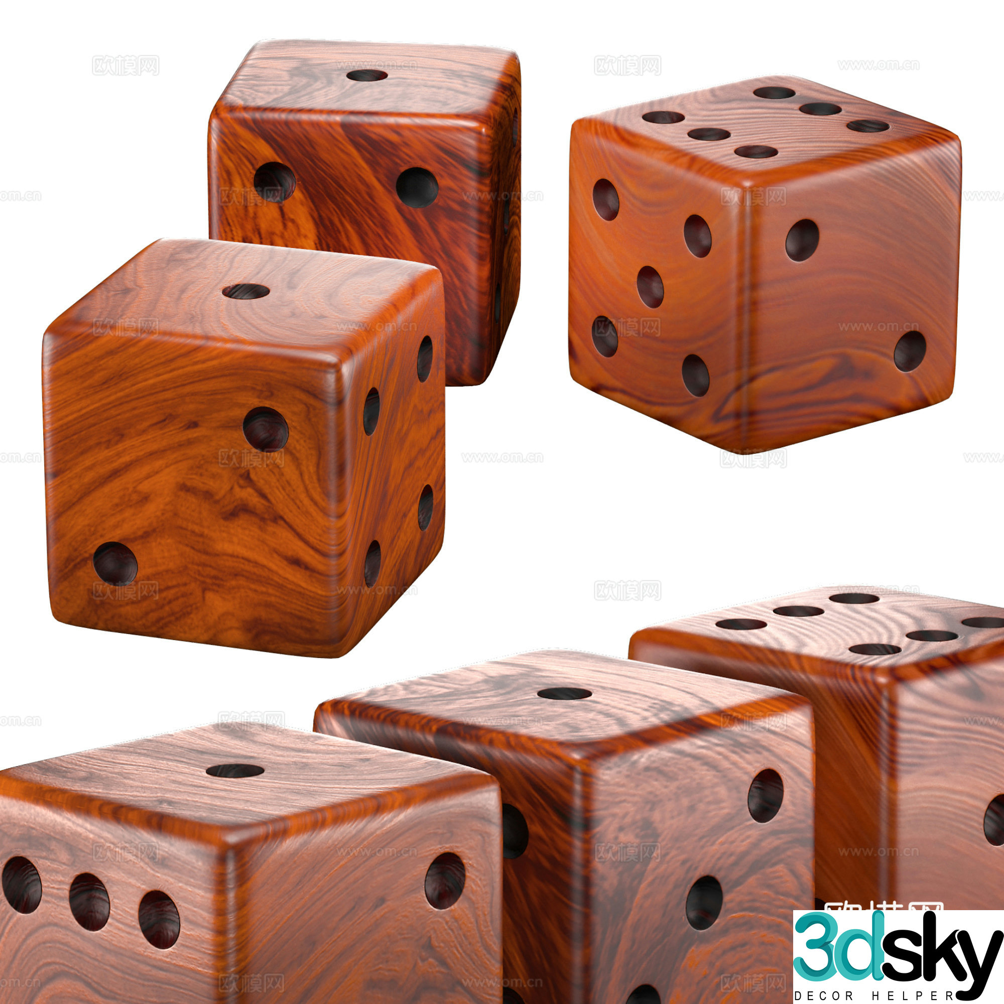 toys dice children's toys 3d model