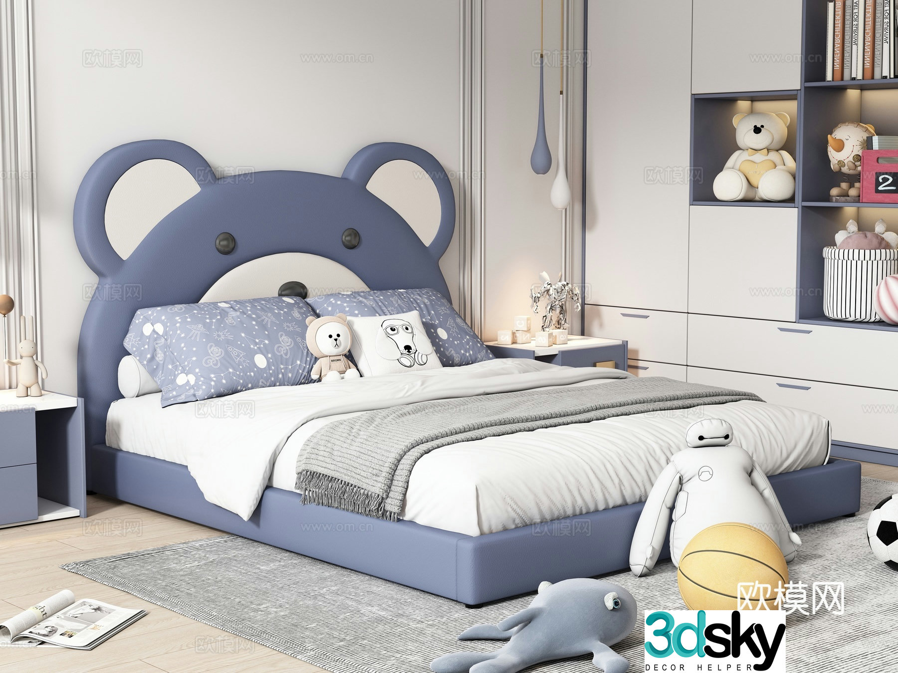 Modern children’s bed 3d model