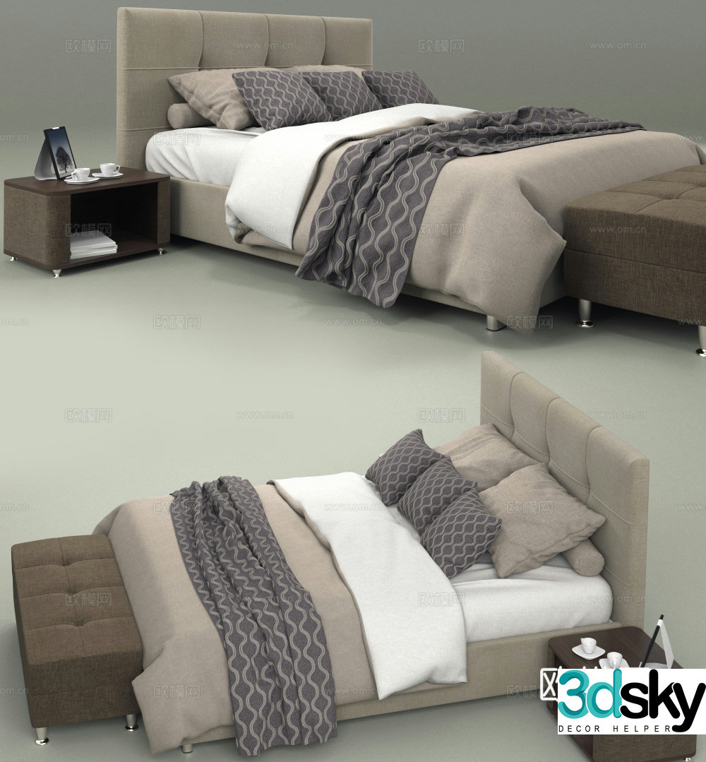 Double bed 3d model