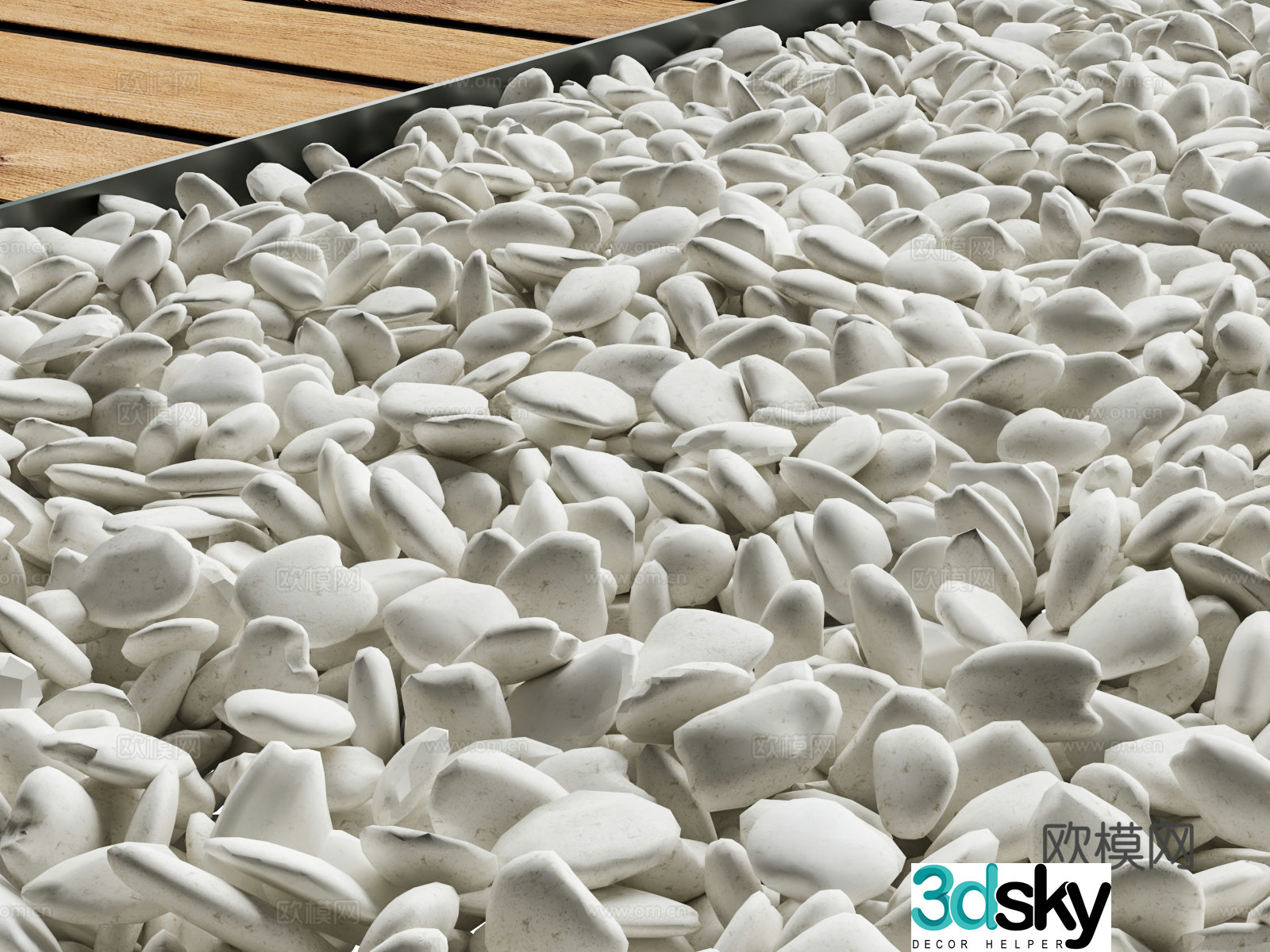 Pebbles Stone Stone White Pebbles 3d Model