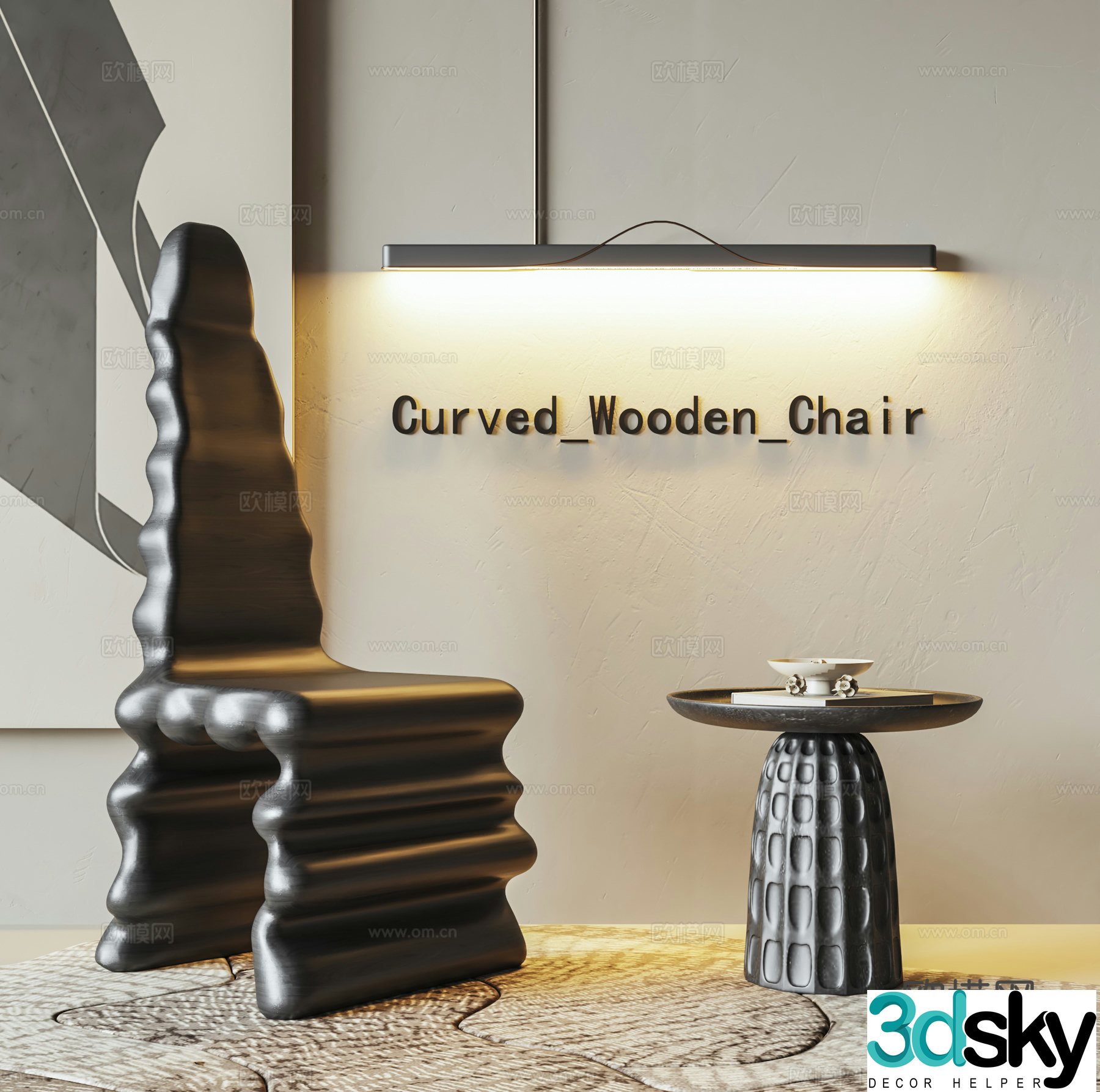 3D model of medieval unusual chair