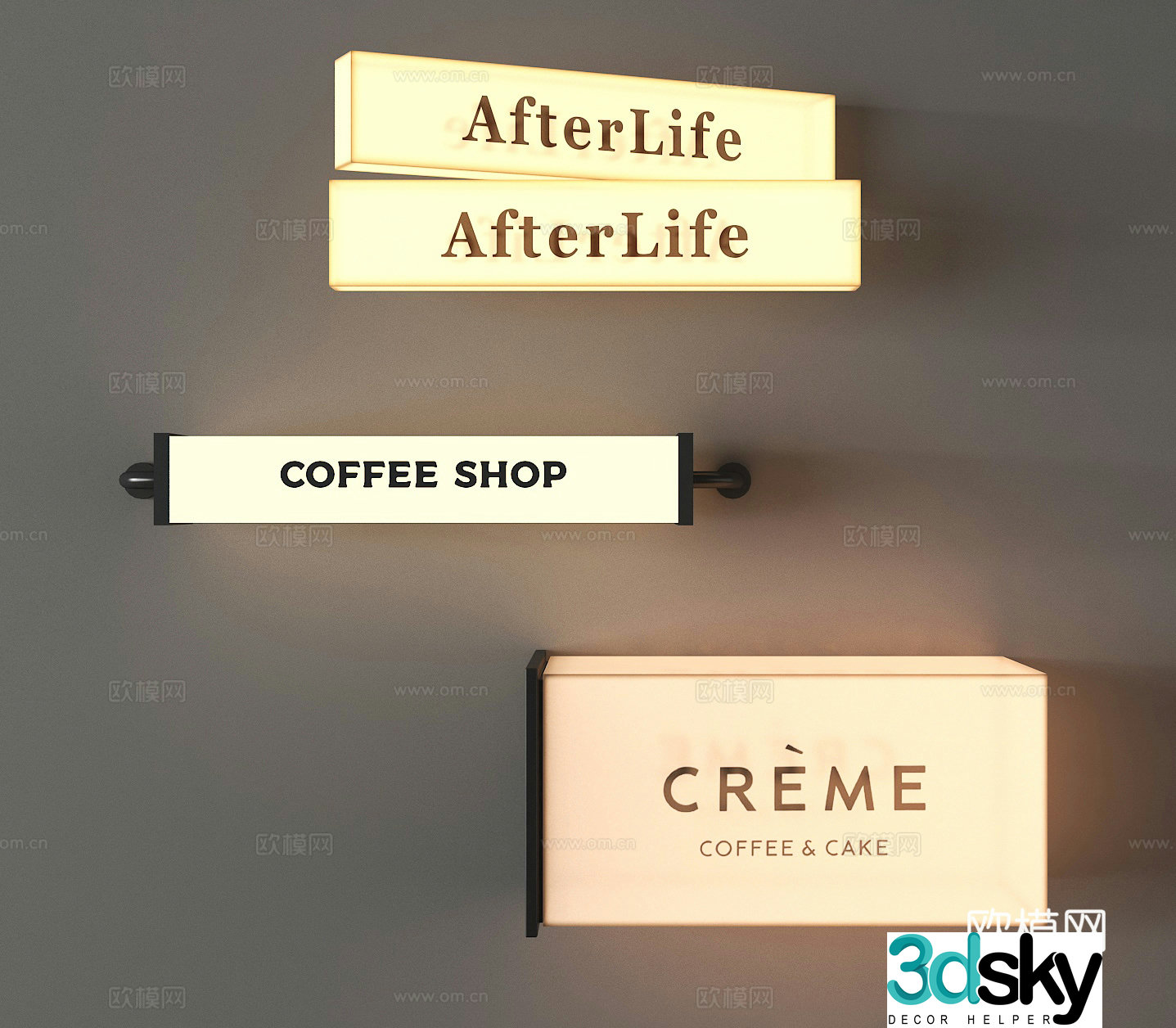 Acrylic light box advertising light box logo light box signature light box plaque light box 3d model