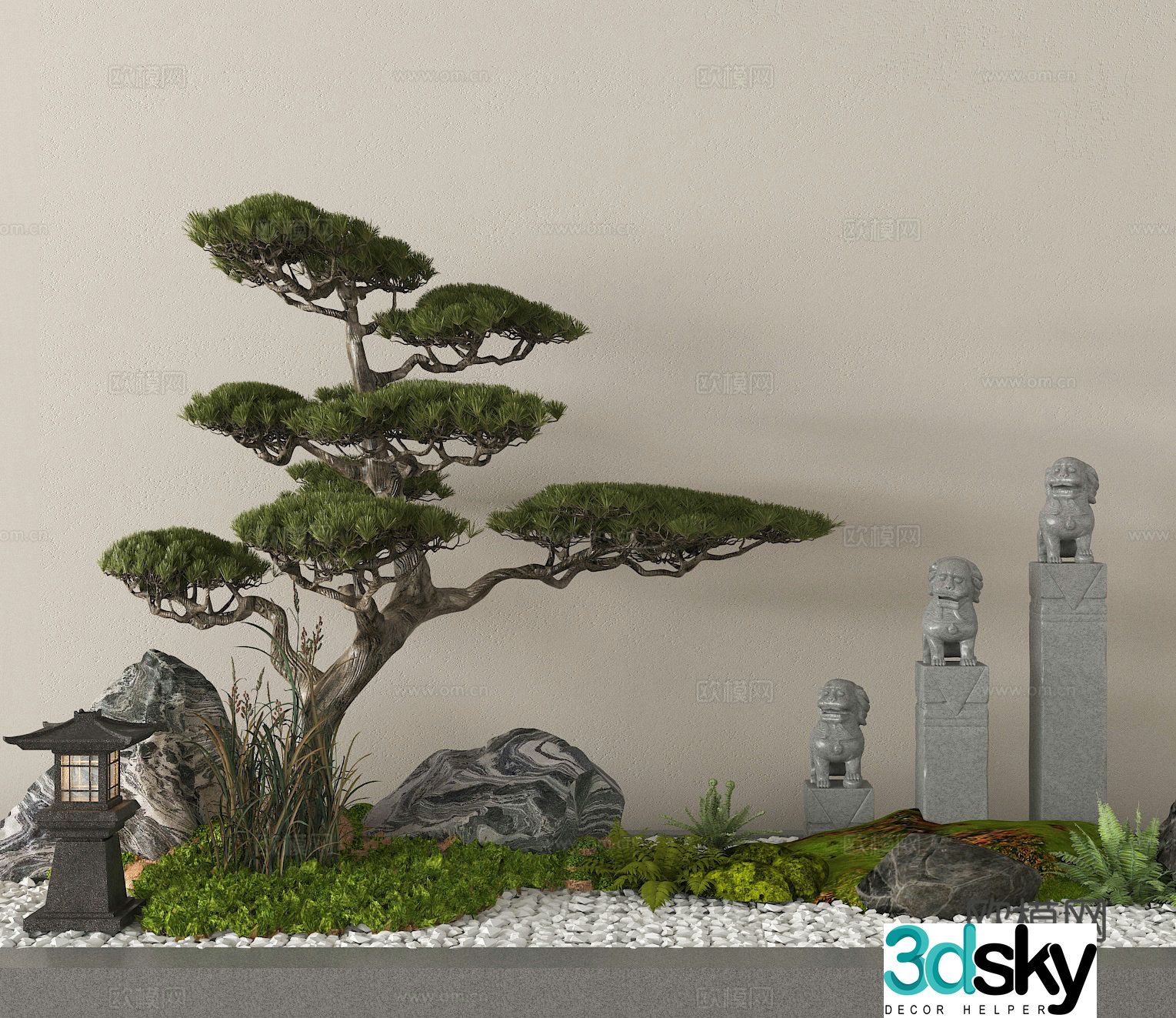 Landscape sketch Plant landscaping Landscape pine Garden sketch 3D model