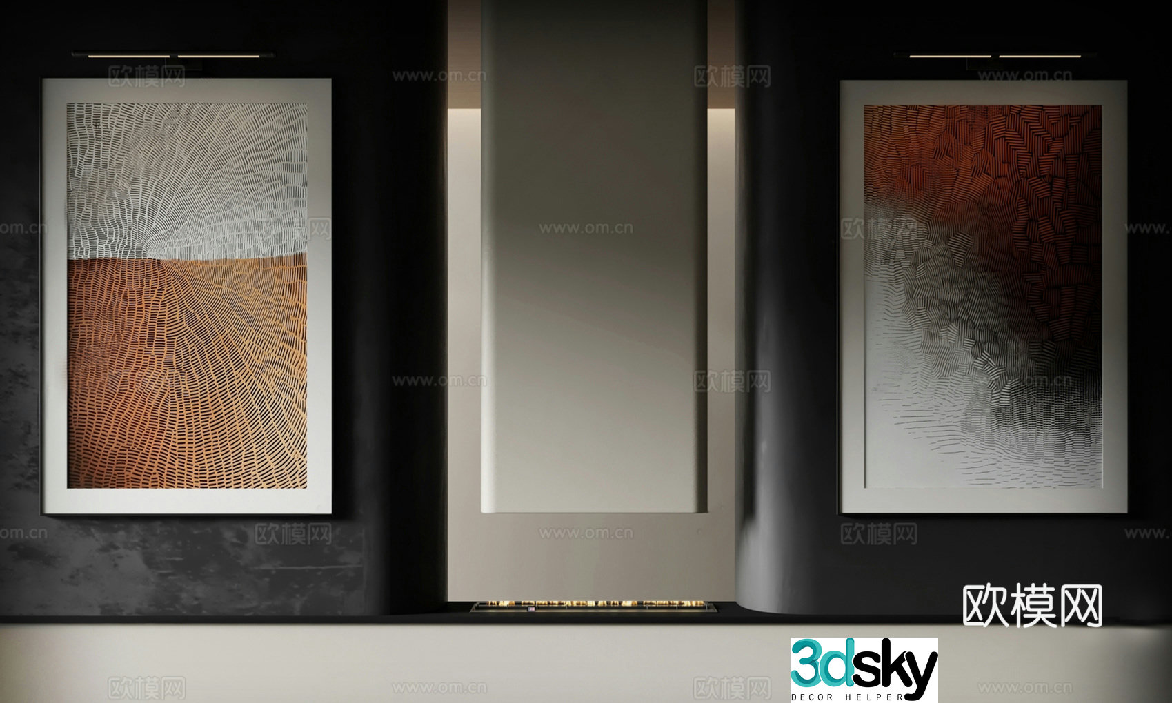 Italian minimalist abstract hanging paintings texture paintings abstract paintings oil paintings high-end artistic hanging paintings 3D model