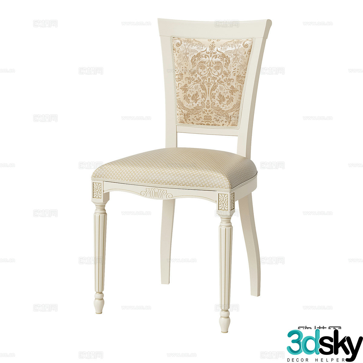 French simple chair chair simple chair casual chair stool 3d model