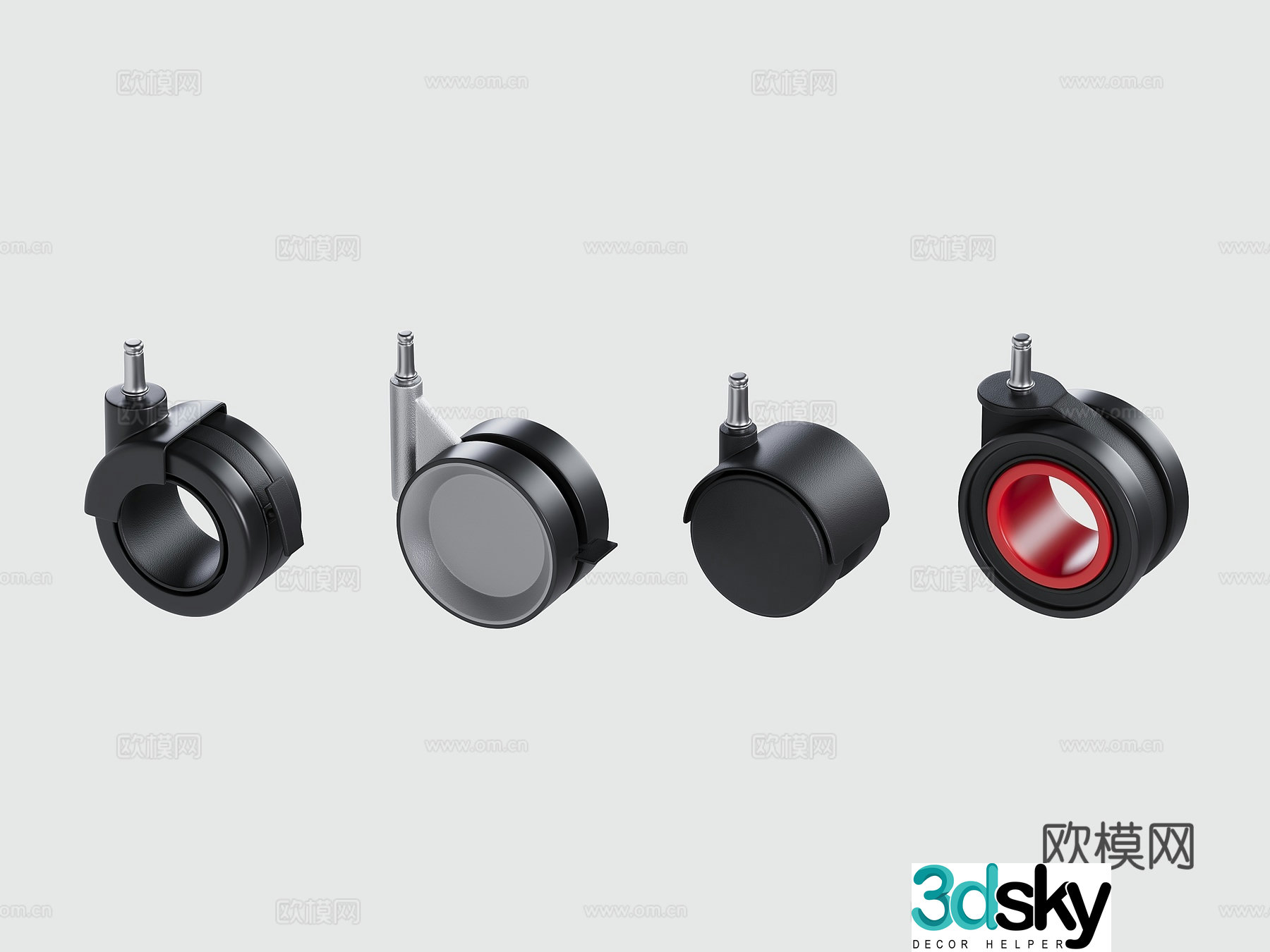 furniture swivel caster 3d model