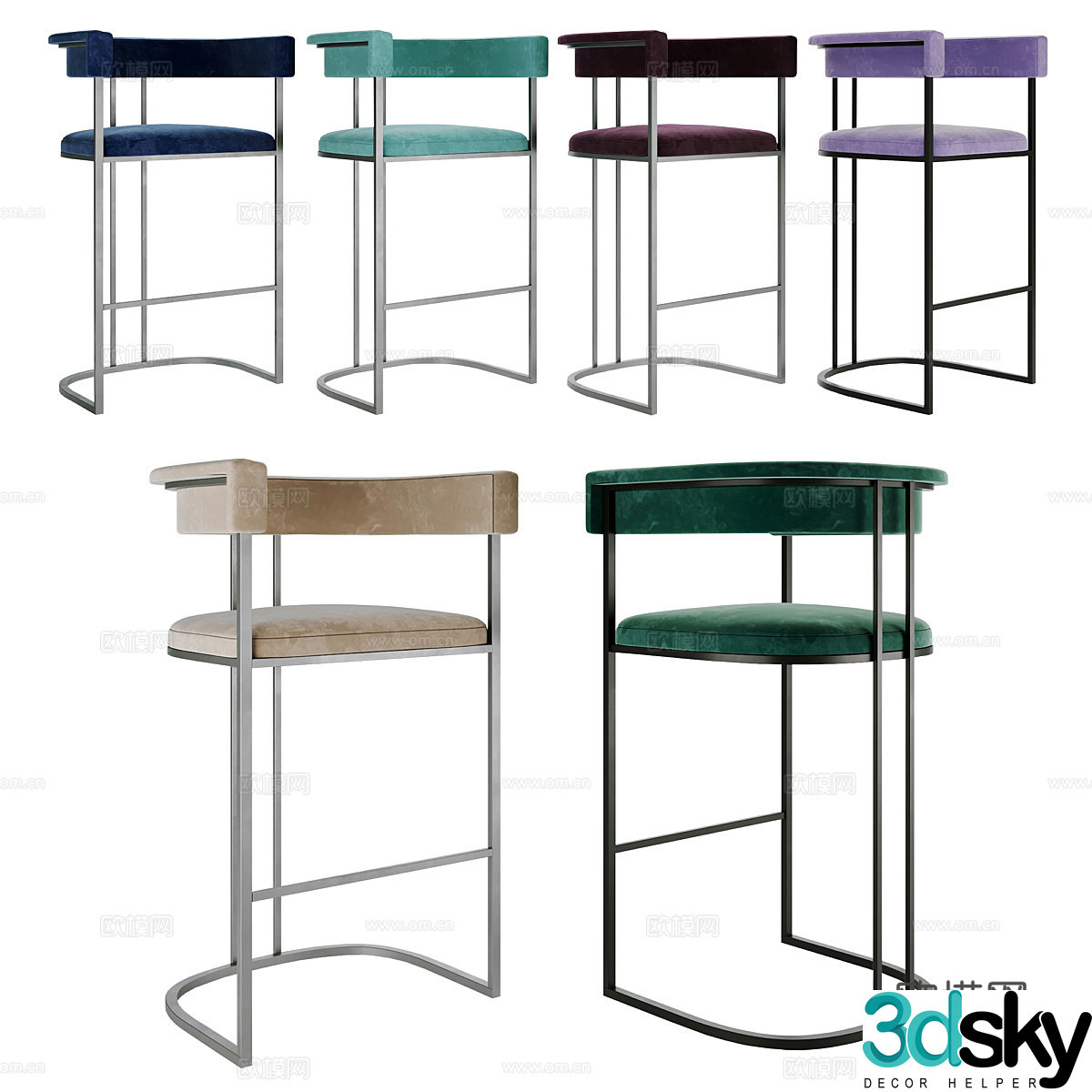 Bar chair bar stool 3d model