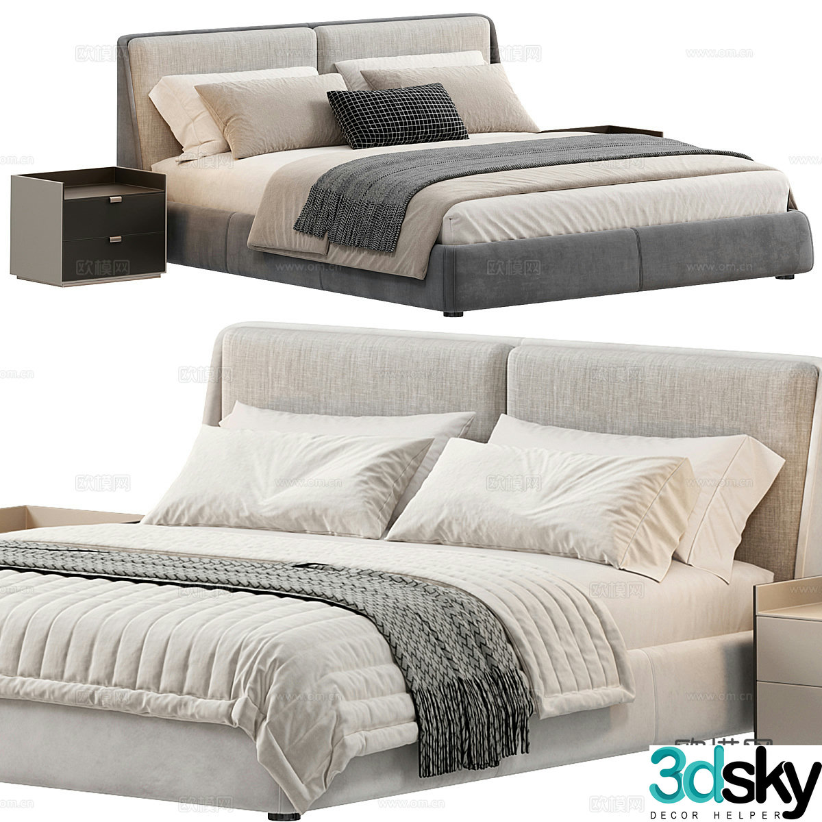 Double bed 3d model