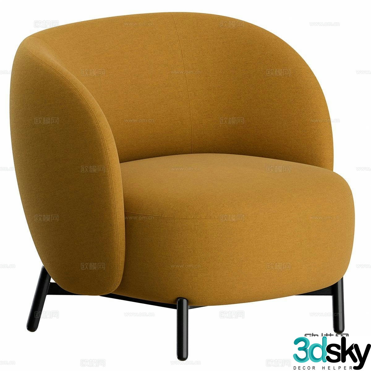 Kartell modern leisure chair fabric leisure chair single sofa casual sofa 3d model