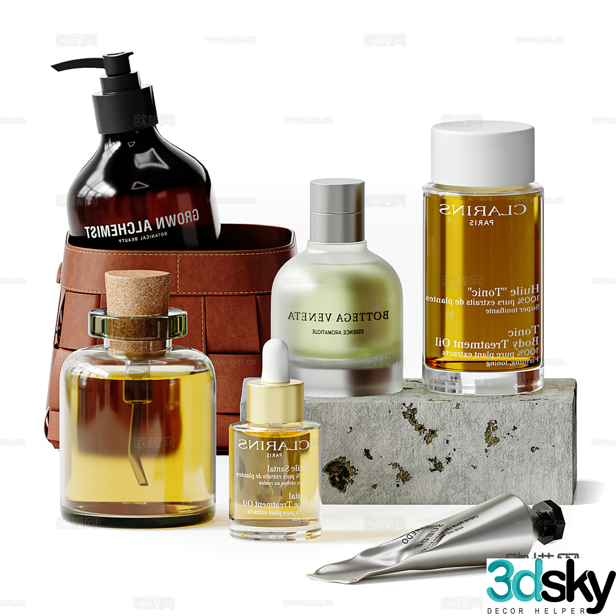 Modern bathroom toiletries 3d model