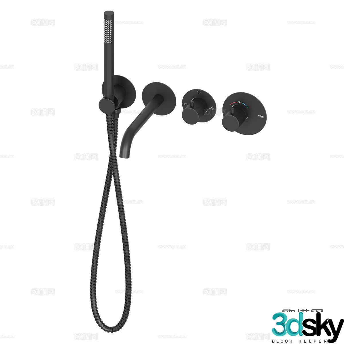 Modern simple shower bathroom shower simple shower 3d model