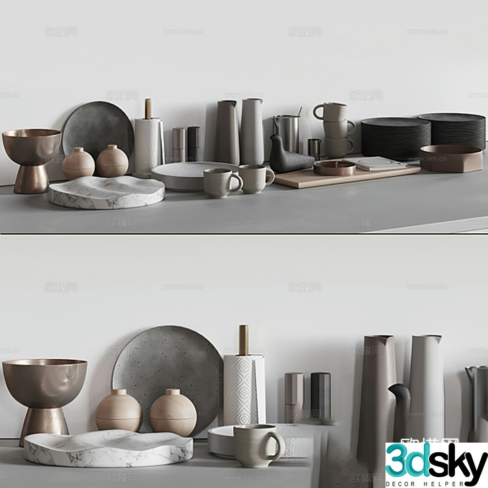 Kitchen utensils Kitchen supplies Tableware 3d model
