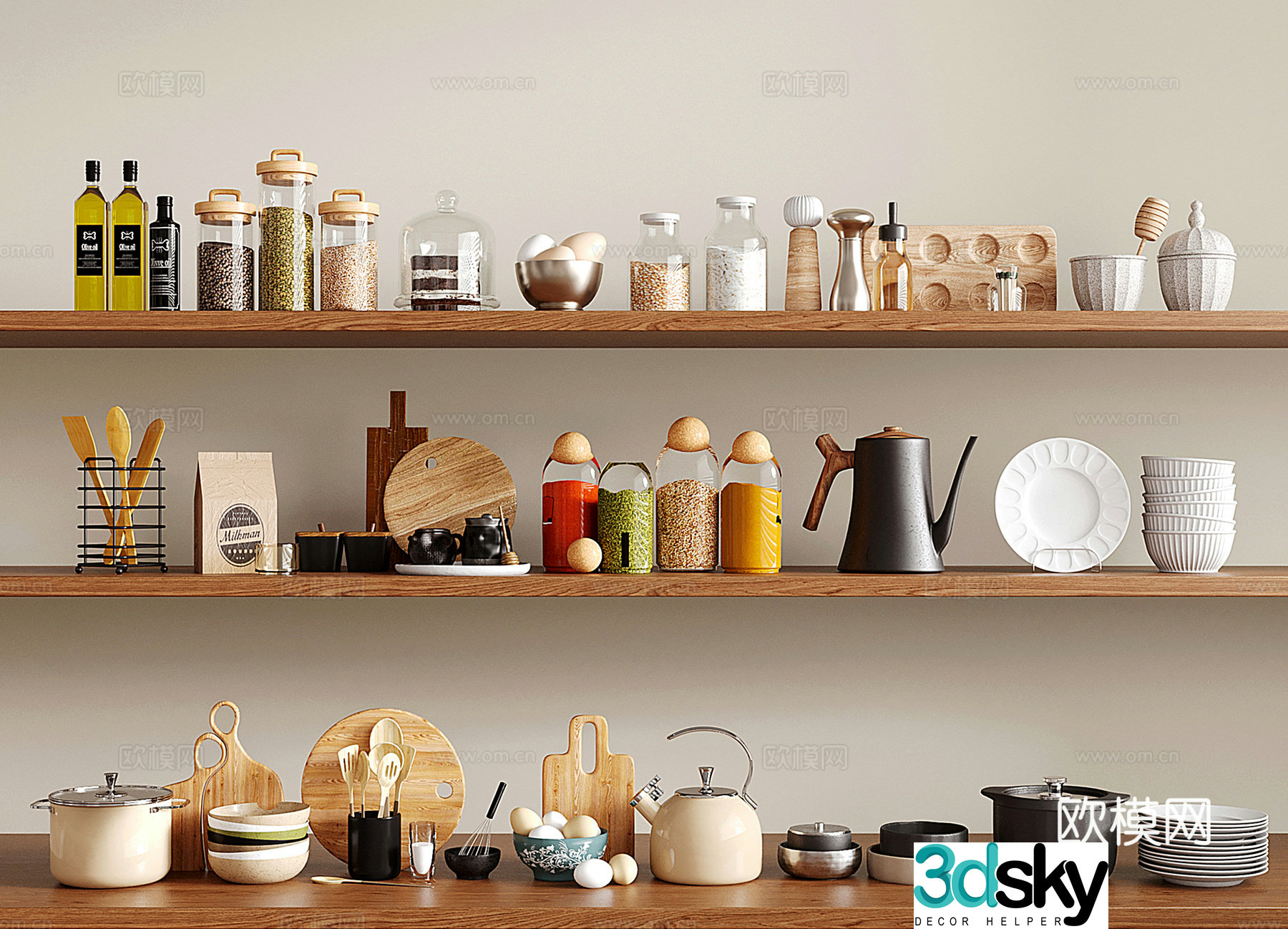 Modern seasoning bottles condiments kitchen utensils tableware kitchen supplies 3d model