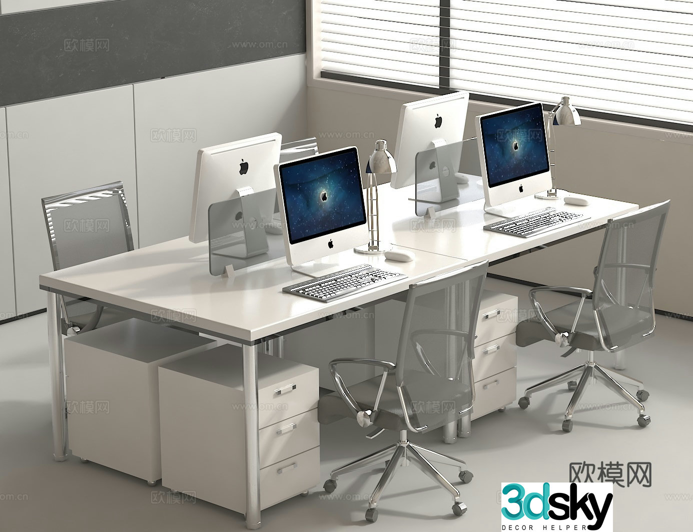 Modern office furniture Open office desk chair 3d model