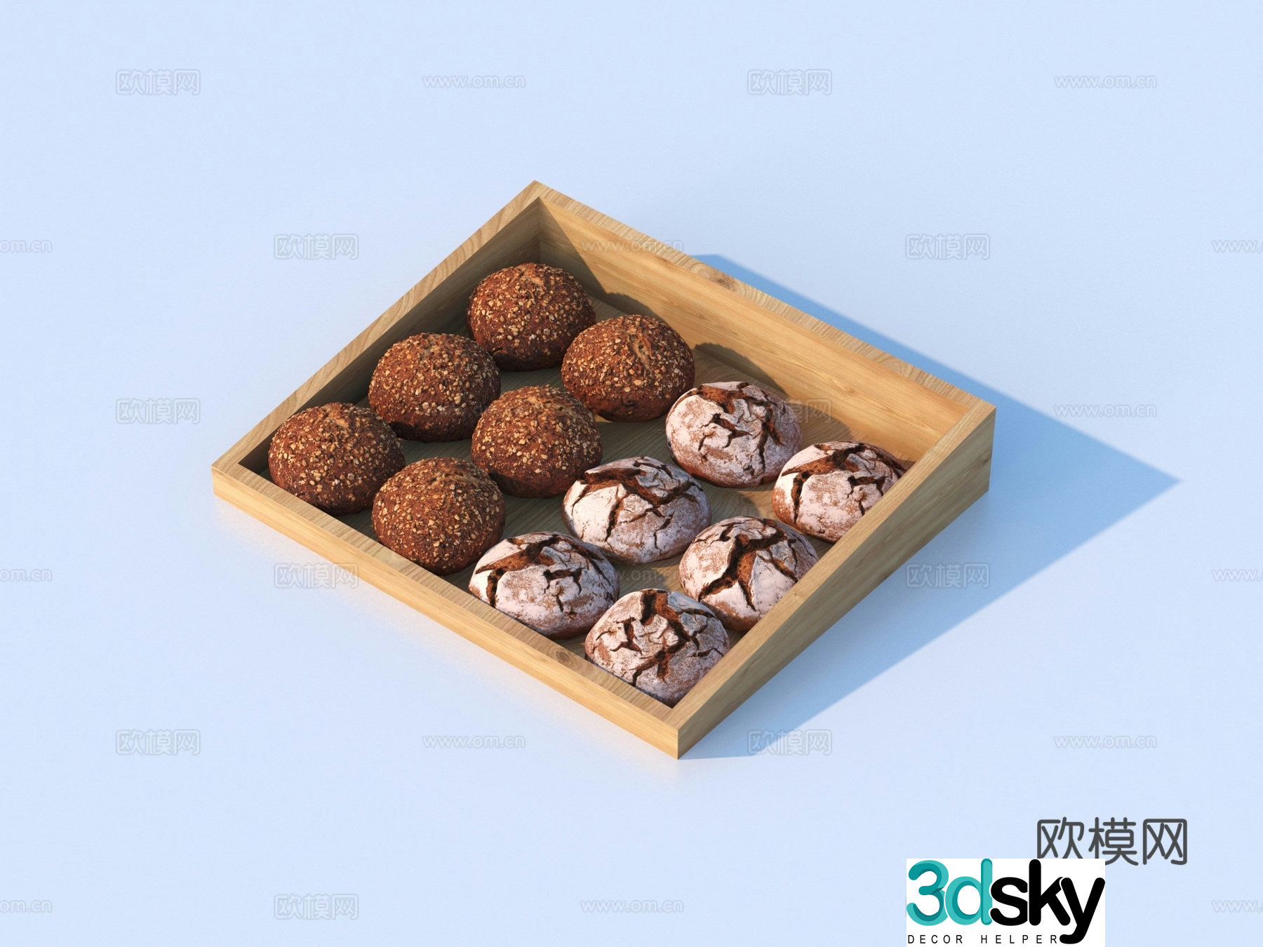 Bread Tray Kitchenware 3d Model
