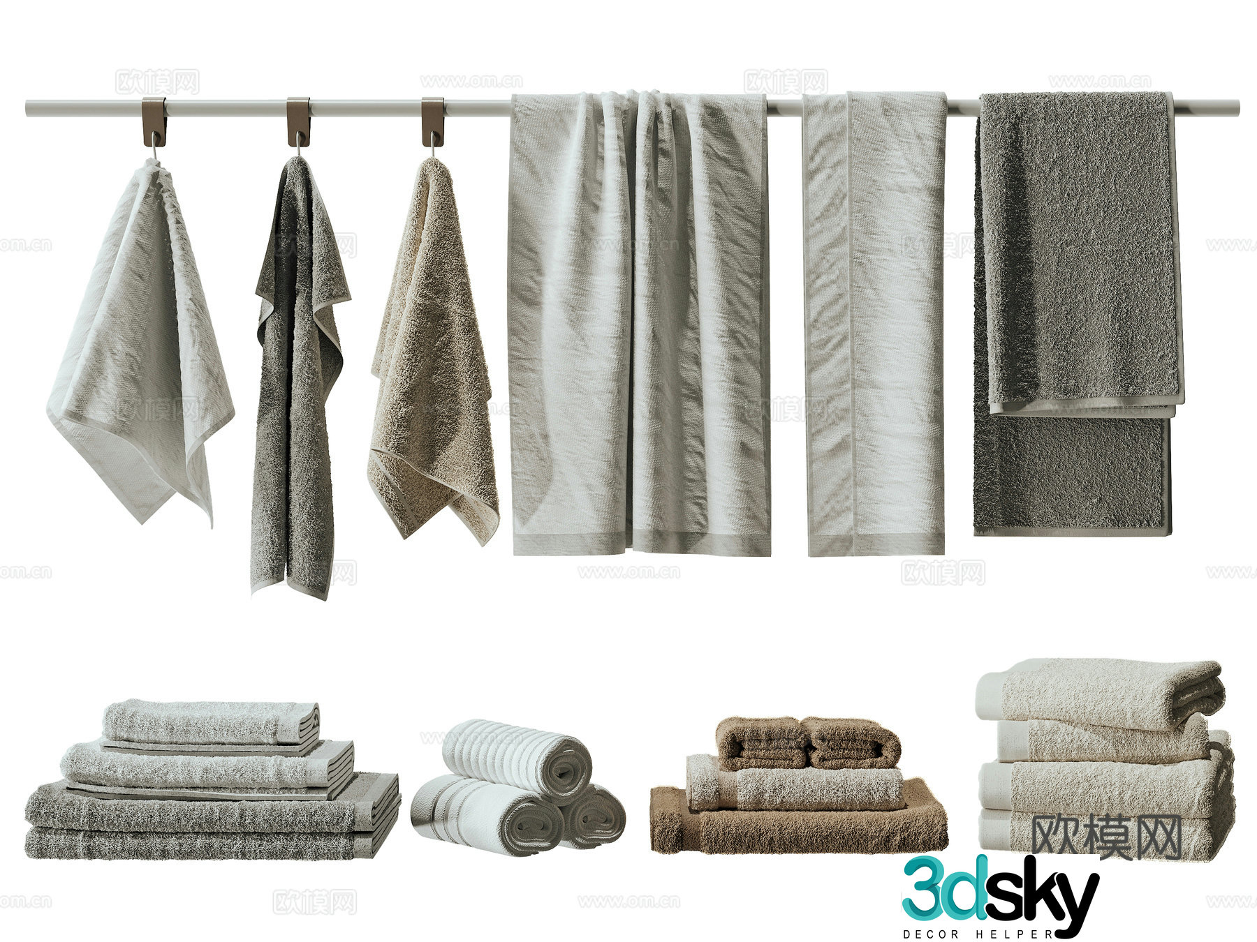 Modern towel 3d model