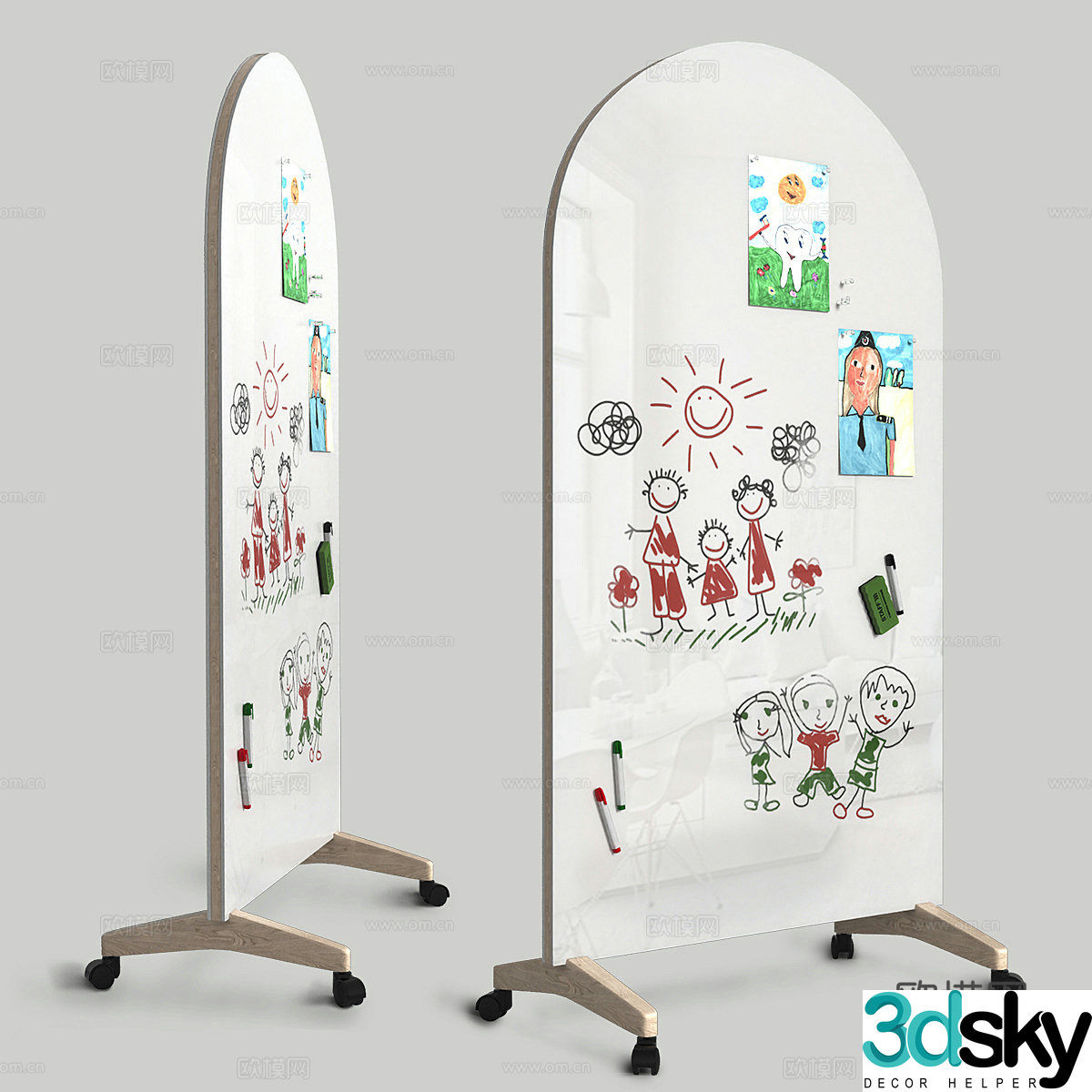Moving magnetic marking board 3D model
