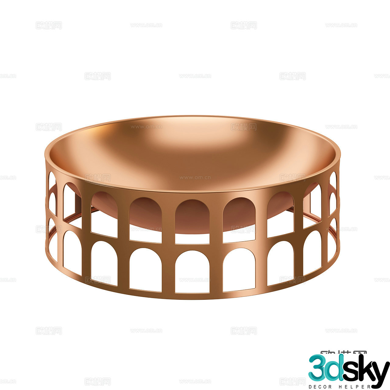 Paola C Metal Bowl Copper Bowl Dish Kitchen Supplies Kitchen Ornaments 3D Model