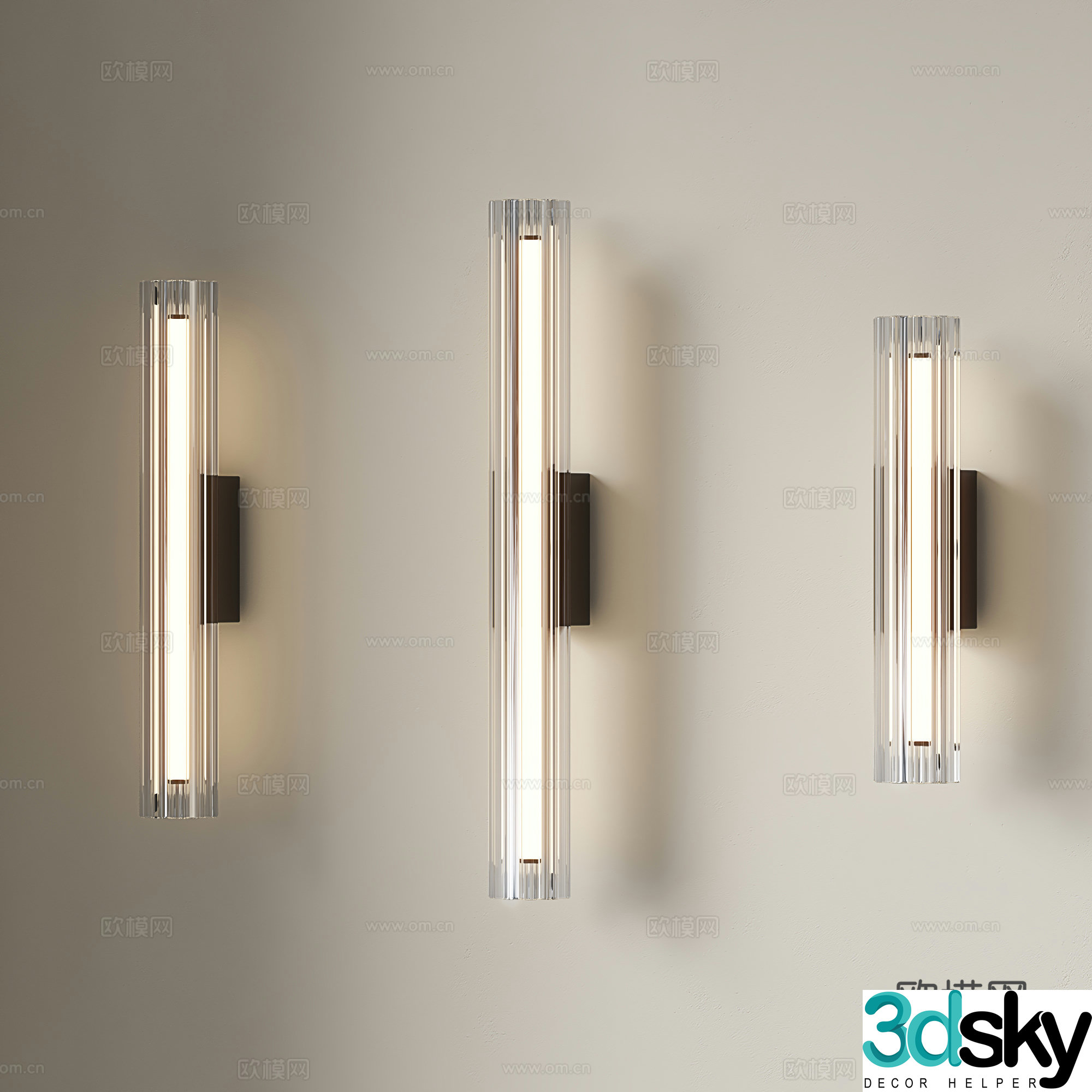 Italian wall lamp Minimalist glass wall lamp Modern long wall lamp Light luxury simple wall lamp 3D model