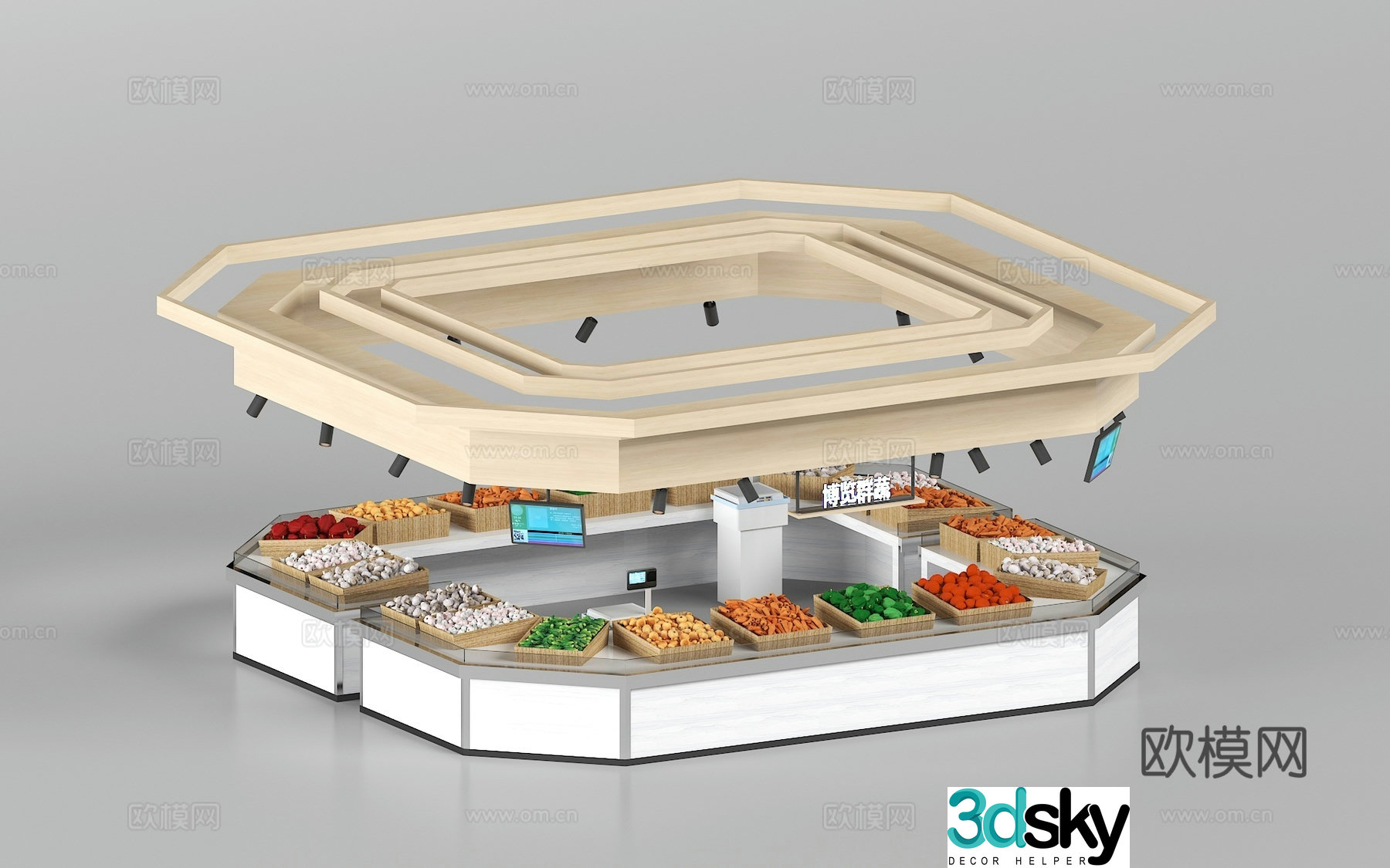 3D model of farmers’ market vegetable stand