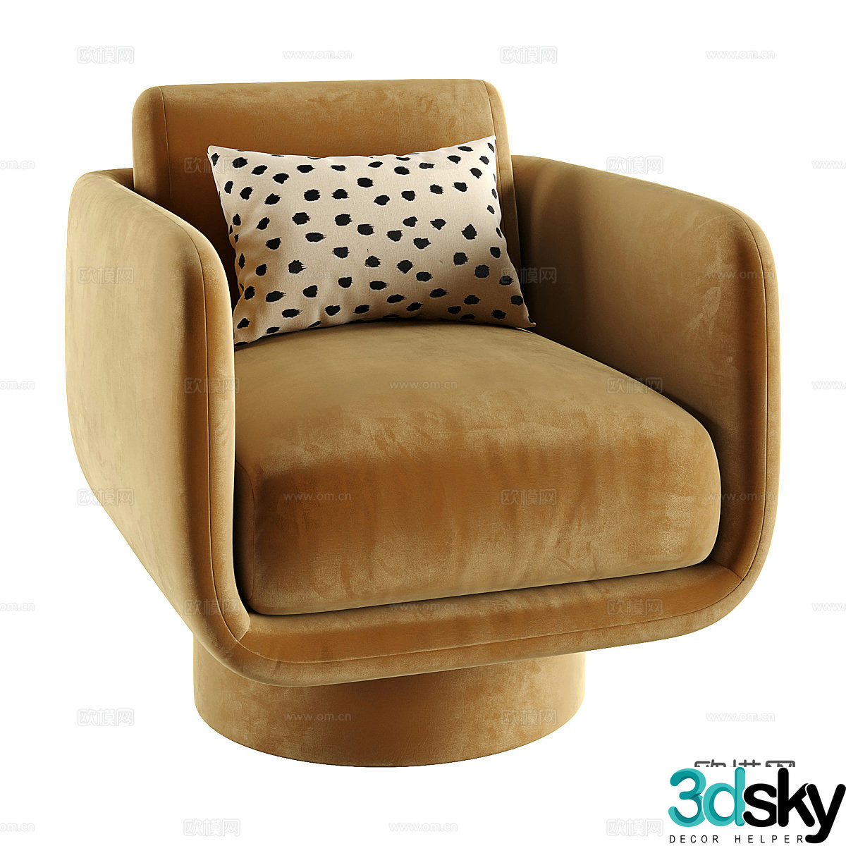 Modern Italian fabric lounge chair 3d model
