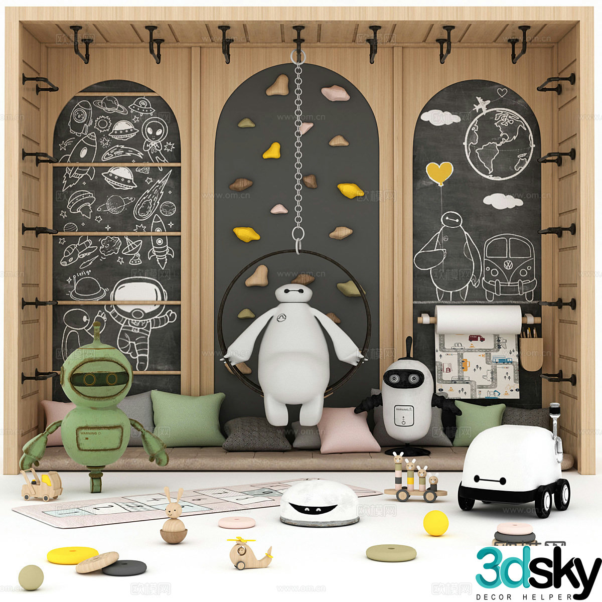 Modern children's play area 3d model
