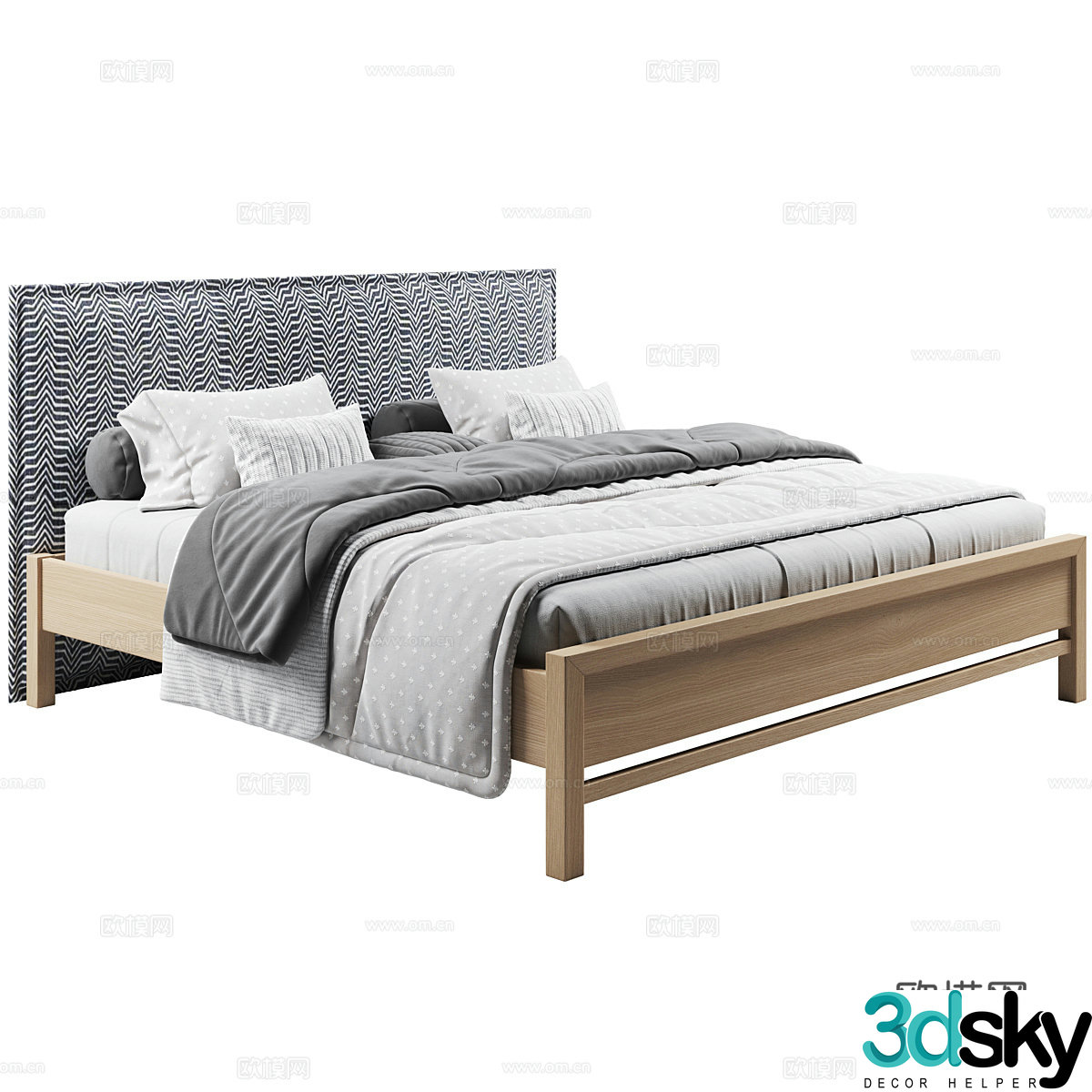 Rene bed double bed 3d model