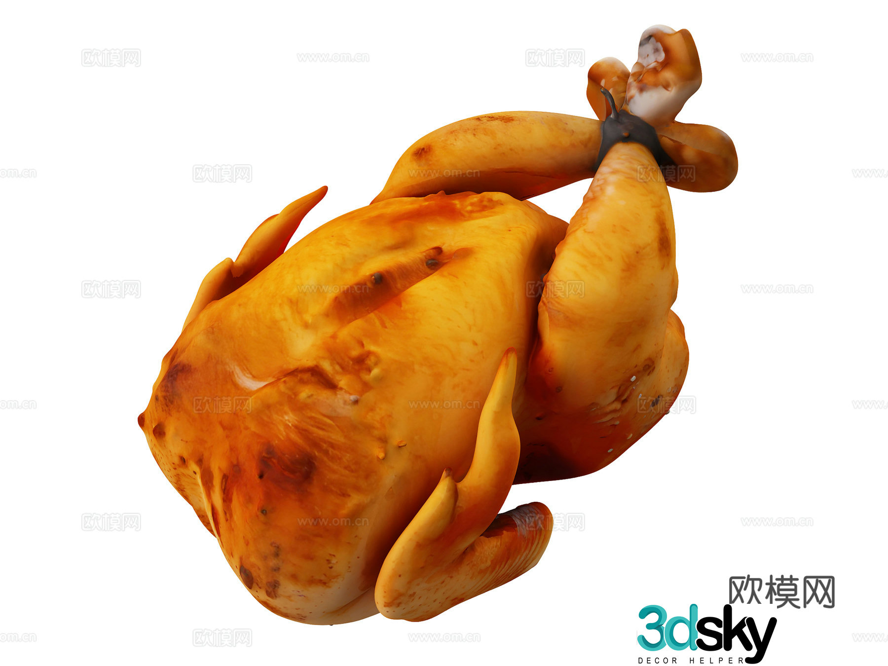 Roast chicken roast duck barbecue food banquet roast chicken barbecue food chicken duck 3d model