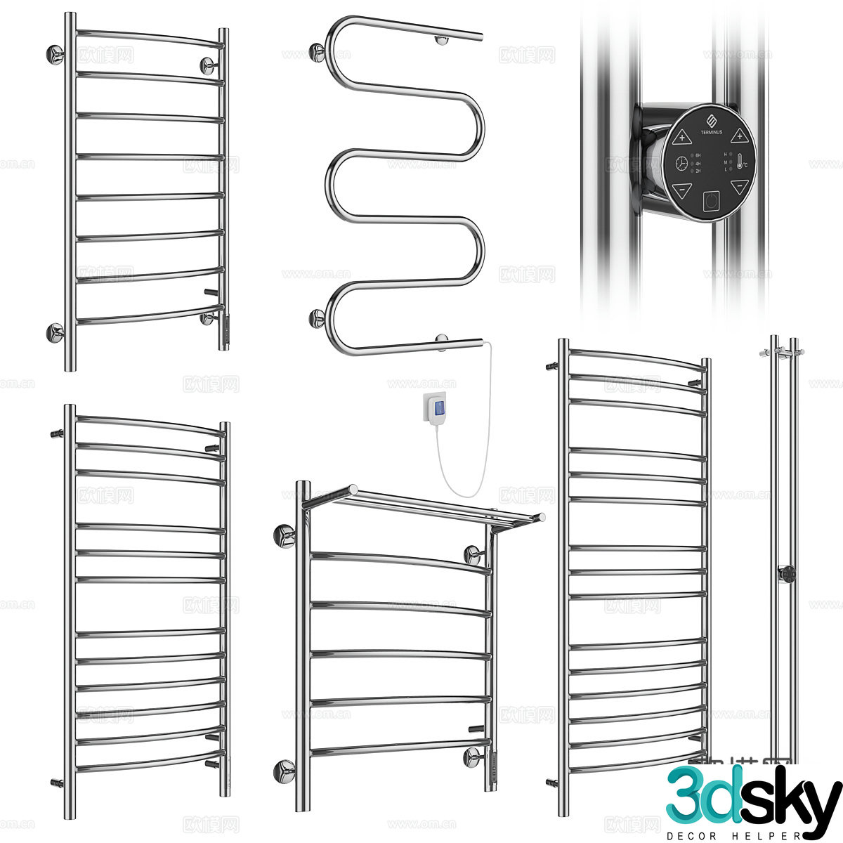 Heating towel rack 3d model