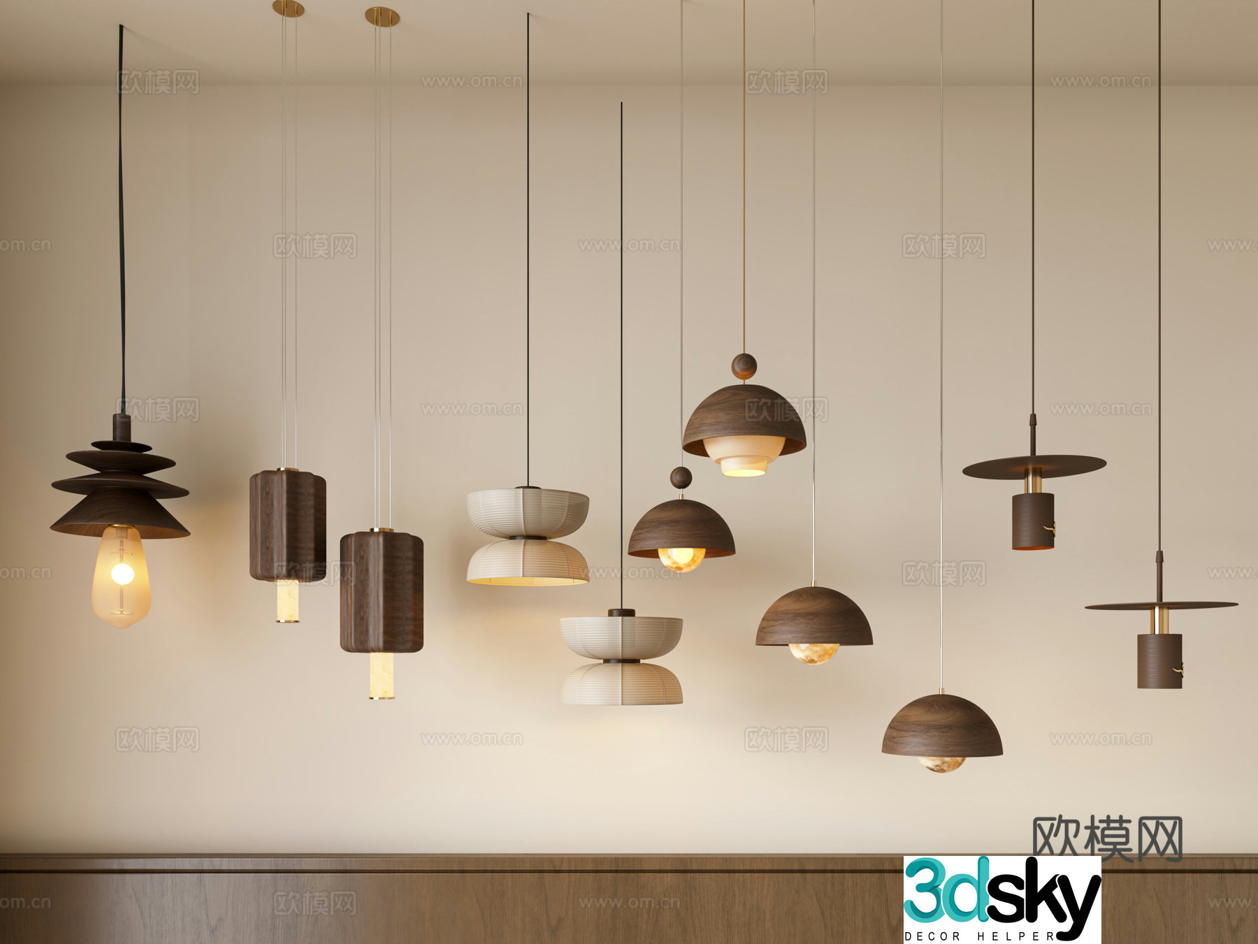 Middle-aged chandeliers retro style small chandeliers Bauhaus chandeliers small chandeliers bedroom small chandeliers 3D model
