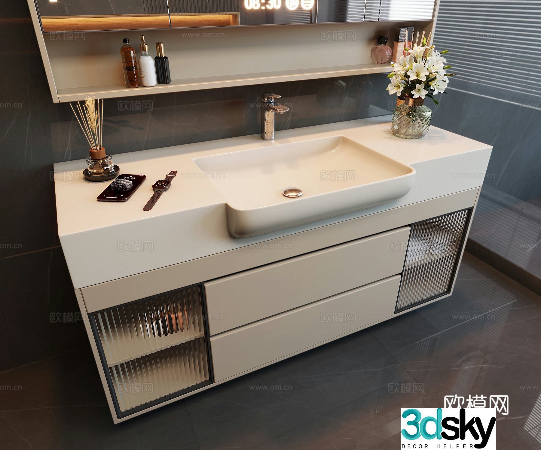 Modern bathroom cabinet 3d model
