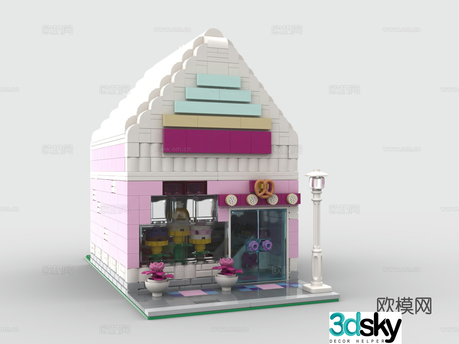LEGO LEGO Toys Building Blocks Shop Bakery Street Shops 3D Model