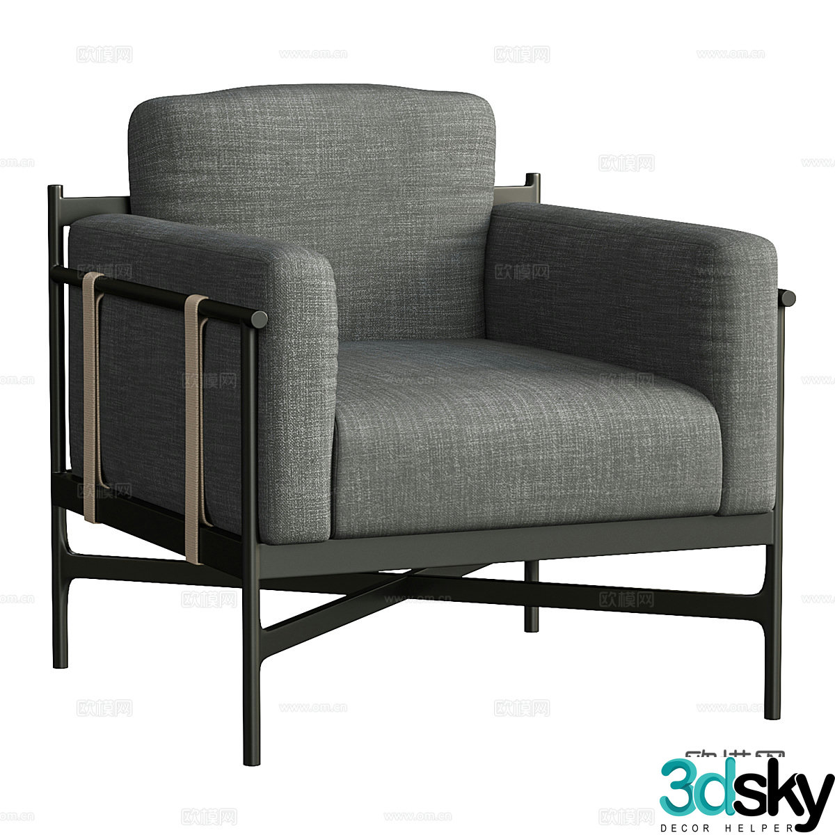 Modern Italian Hearst lounge chair 3d model