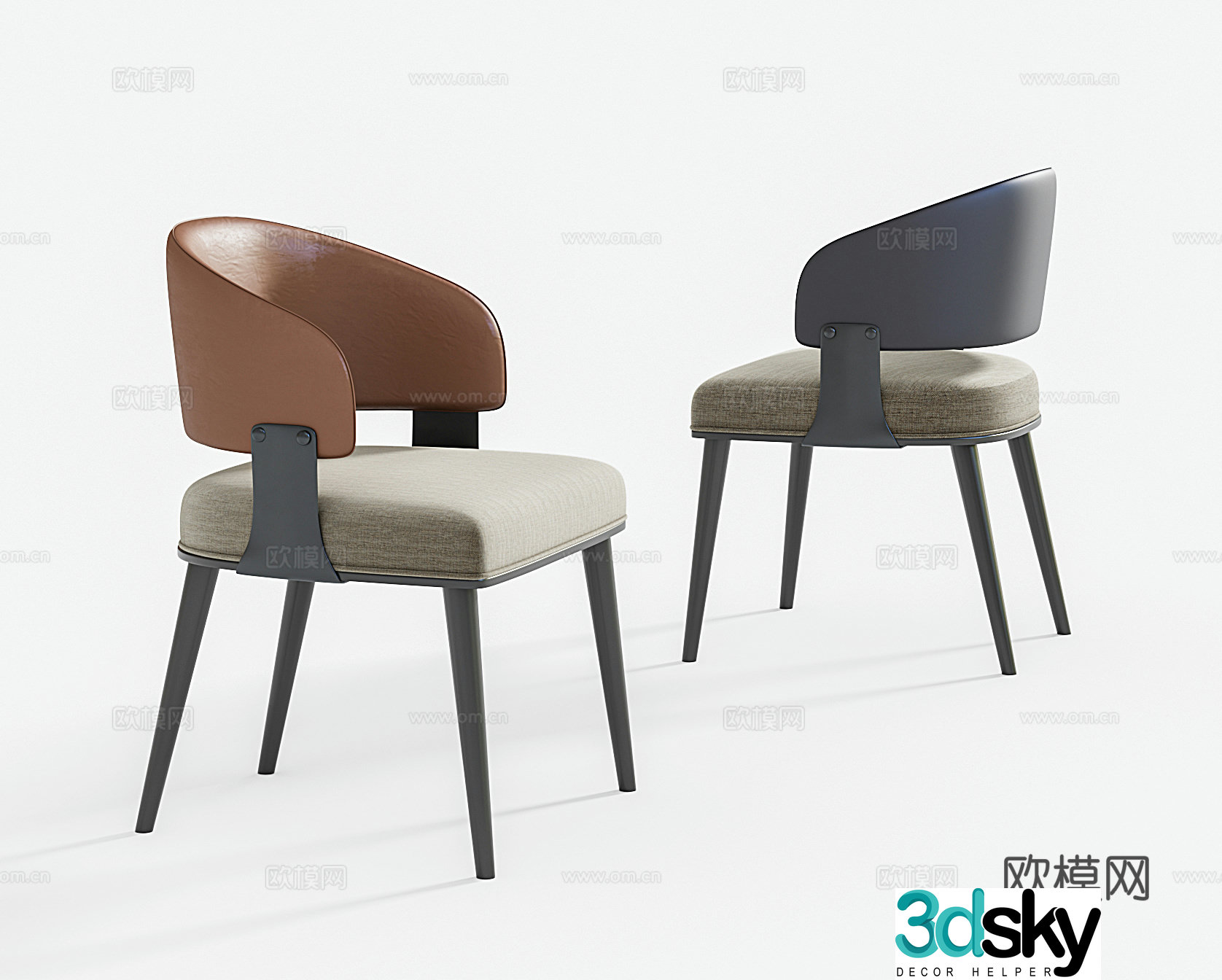 Italian dining chair 3d model