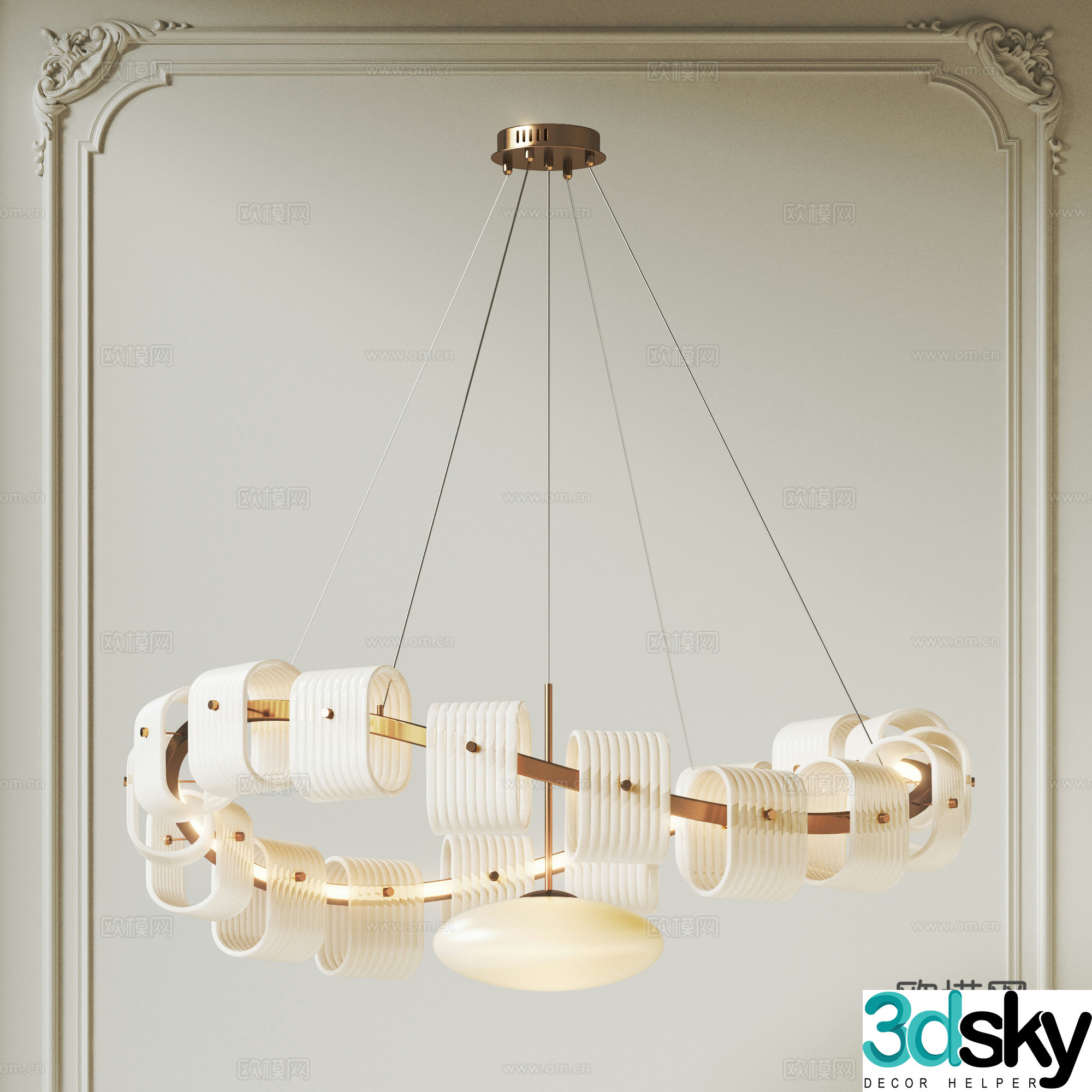 Modern light luxury chandeliers ring chandeliers living room chandeliers decorative chandeliers 3D model