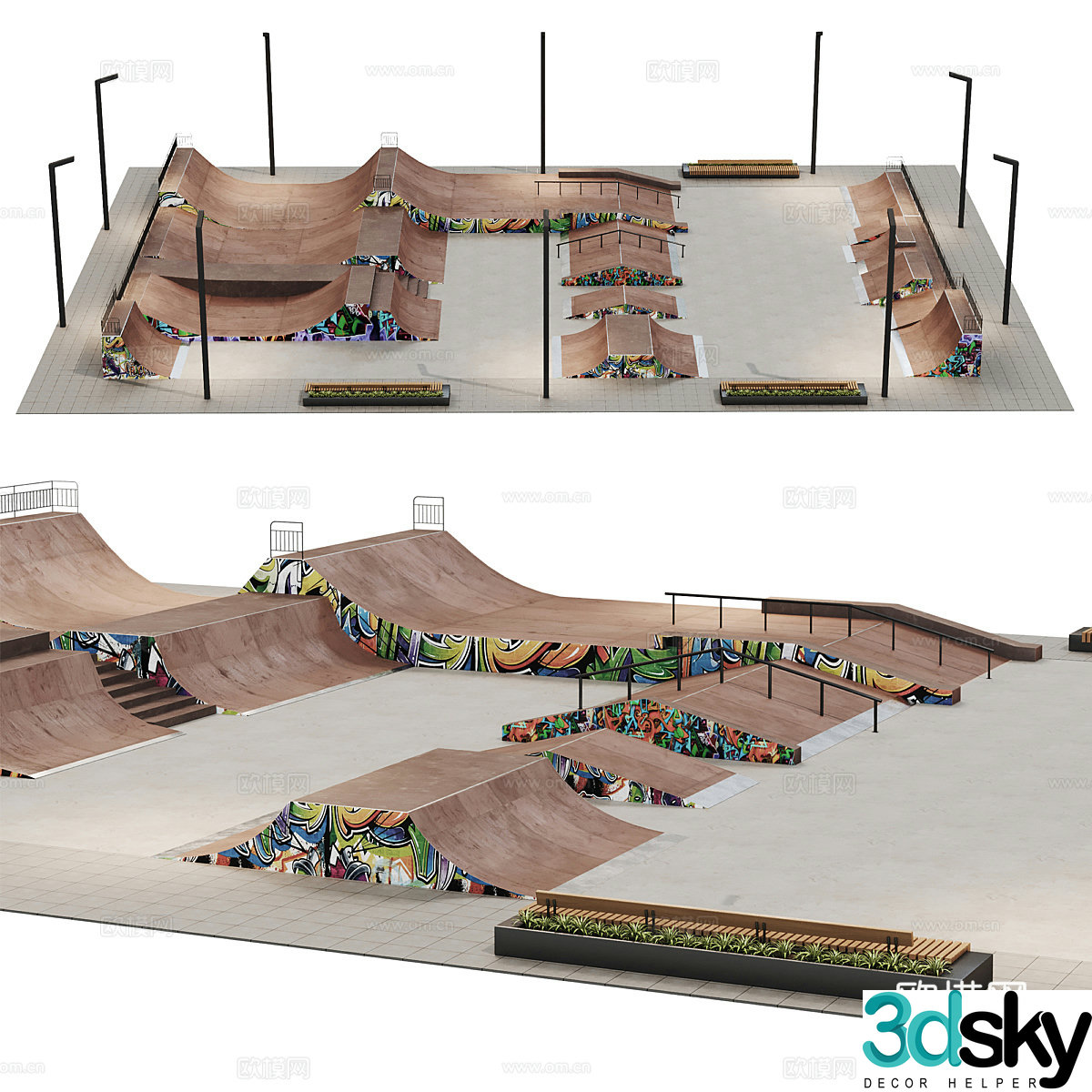 Skateboard Park 3d model