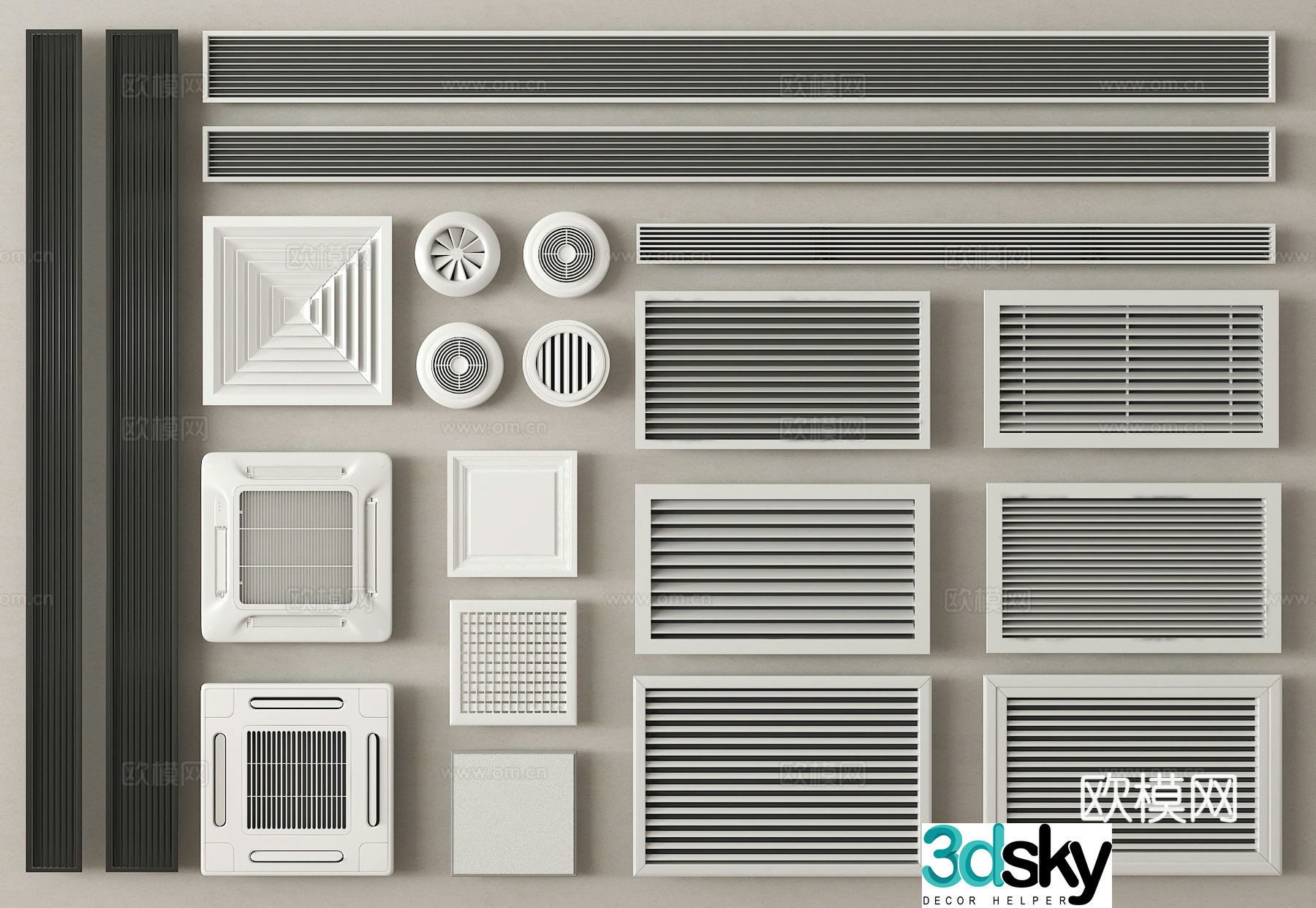 Air conditioning air outlet Central air conditioning exhaust outlet Exhaust fan 3D model