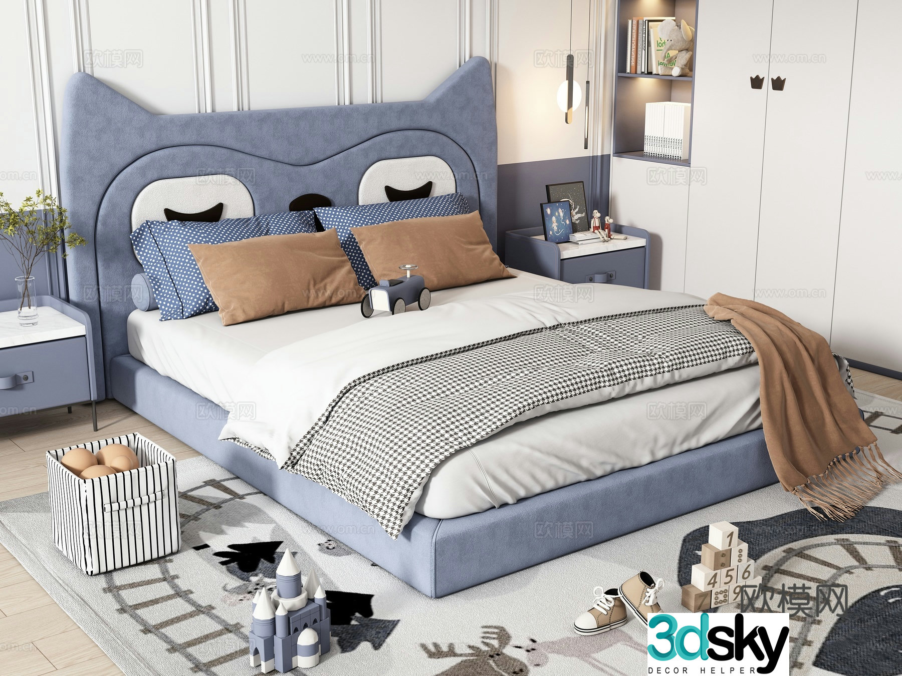 Modern children’s bed 3d model