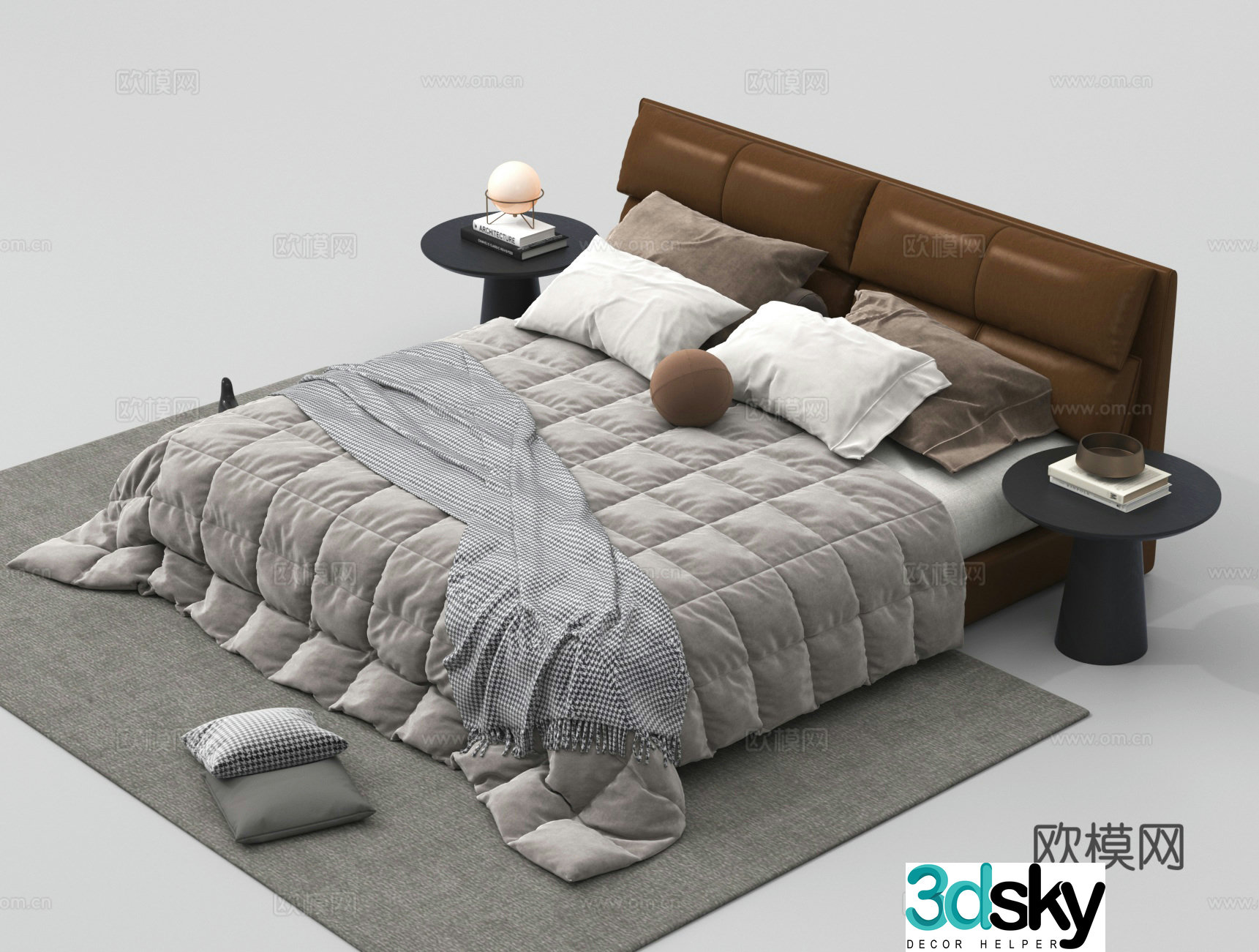 Double bed 3d model