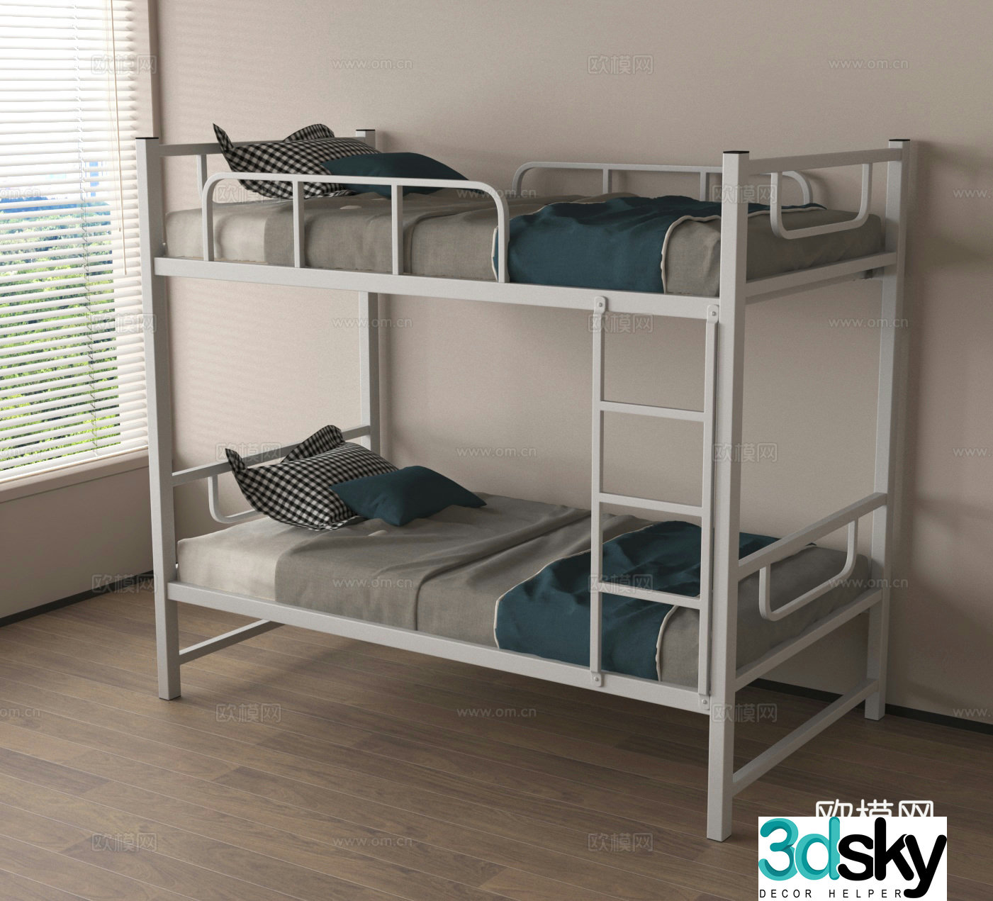 Up and down bed up and down bunk high and low bed 3D model