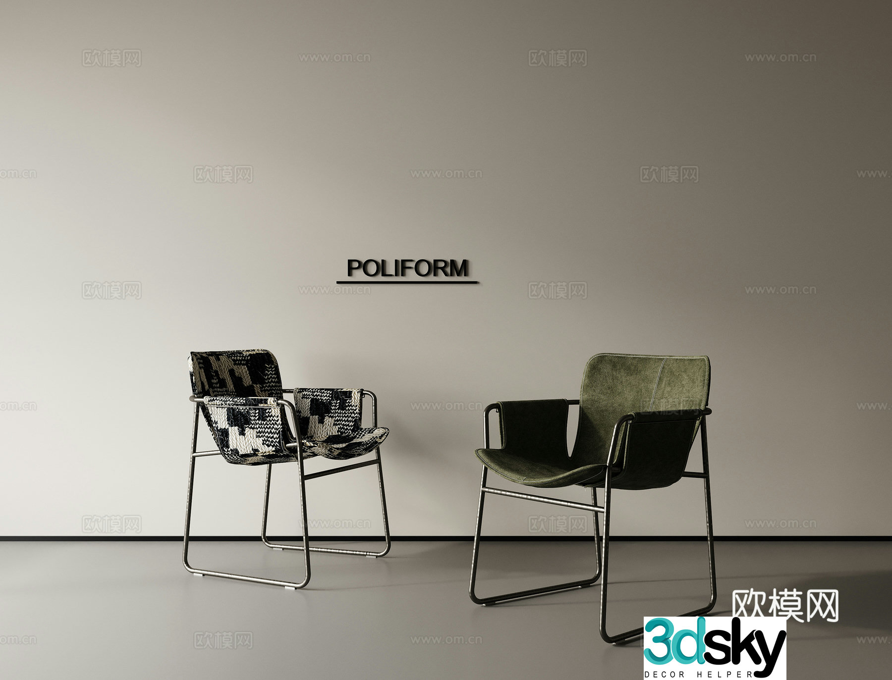 Dining chair single chair book chair 3d model