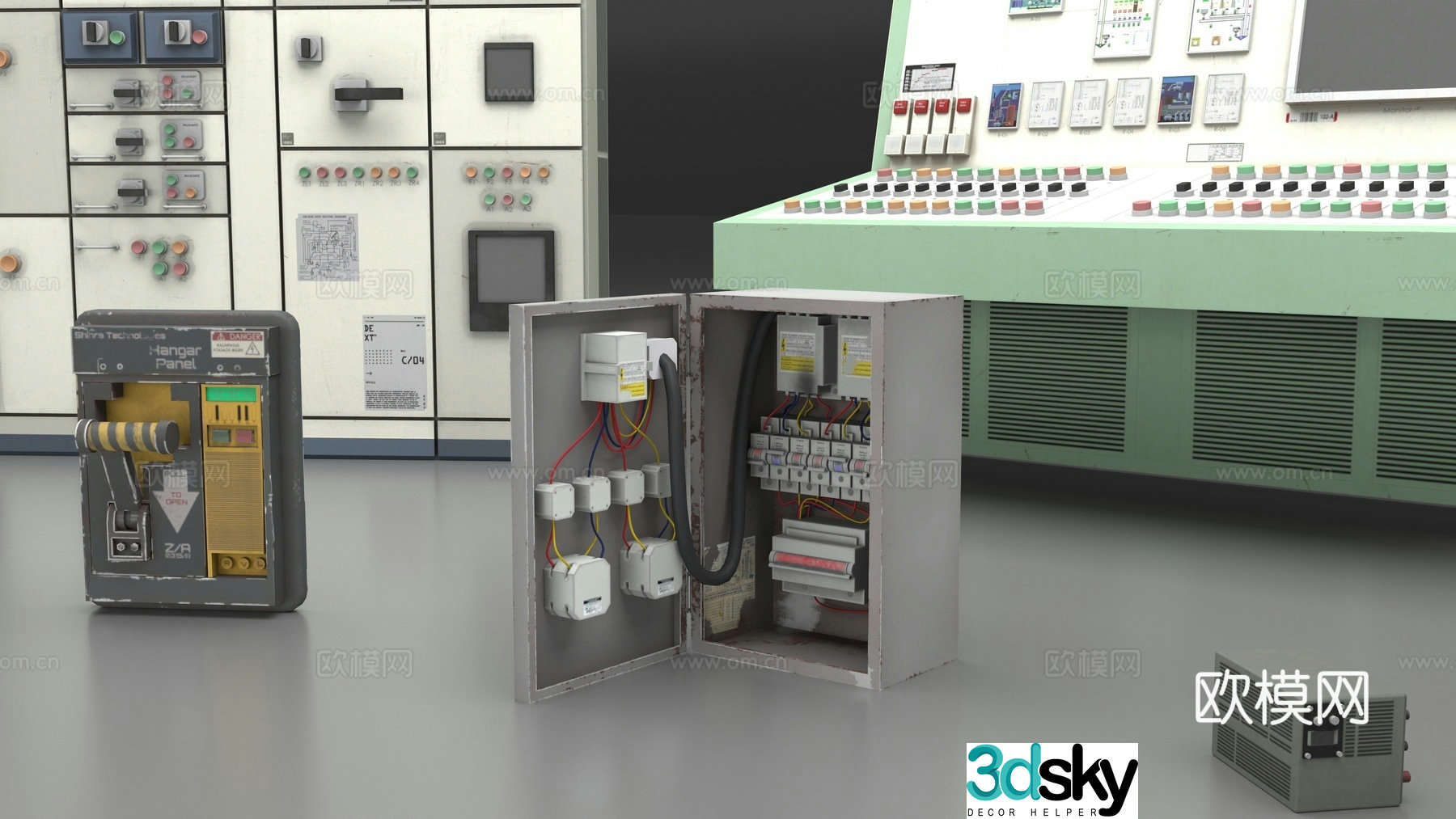 Industrial electrical box 3d model