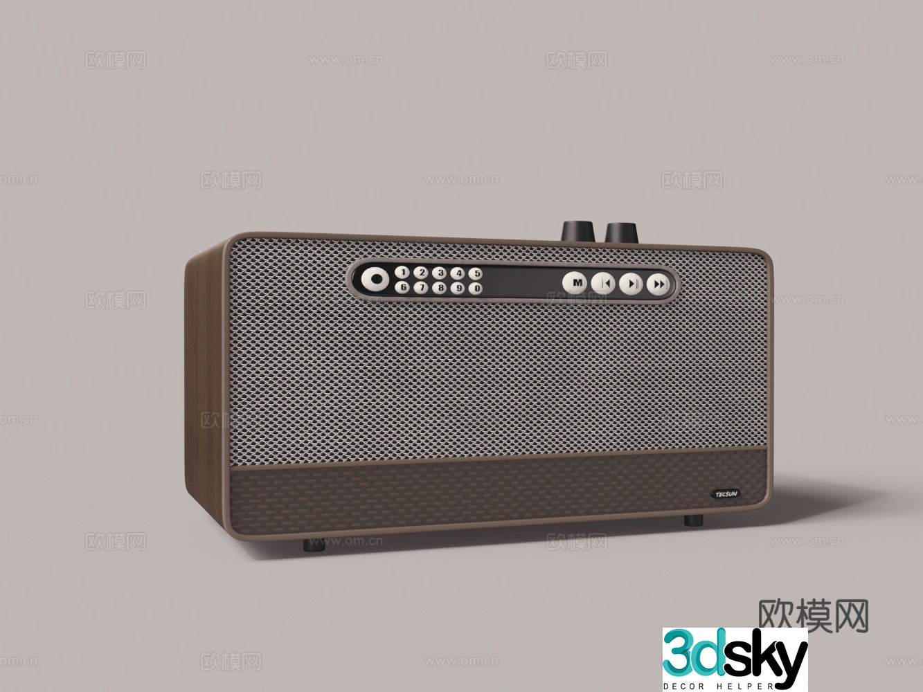 Wood grain resumption radio 3d model