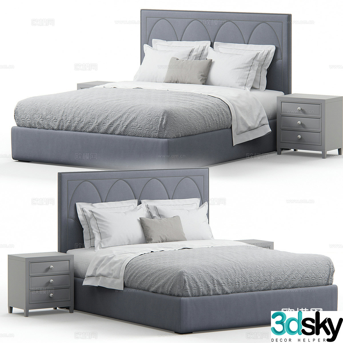 Double bed 3d model