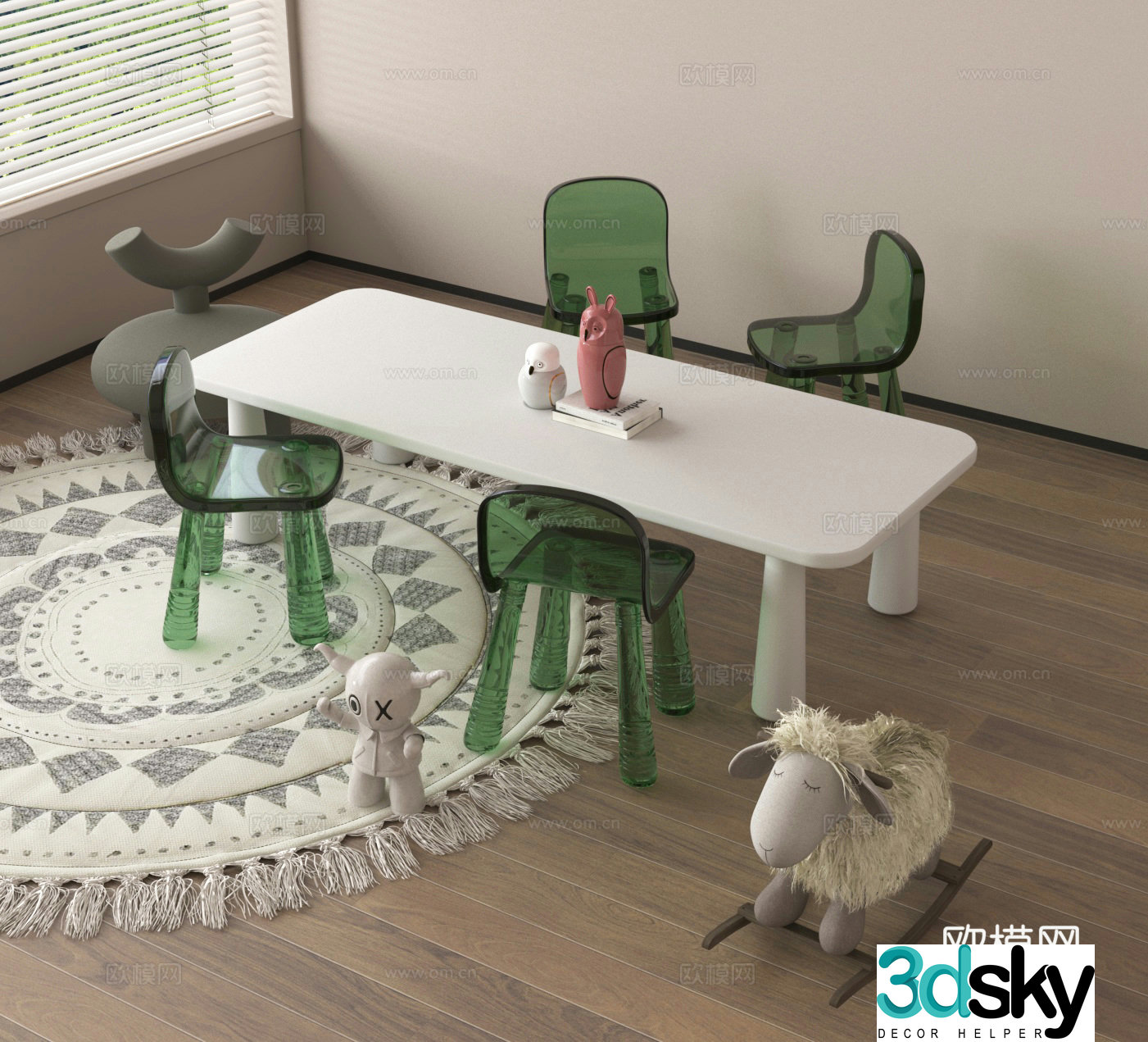Children’s table and chairs Toy table and chairs Game table and chairs 3d model