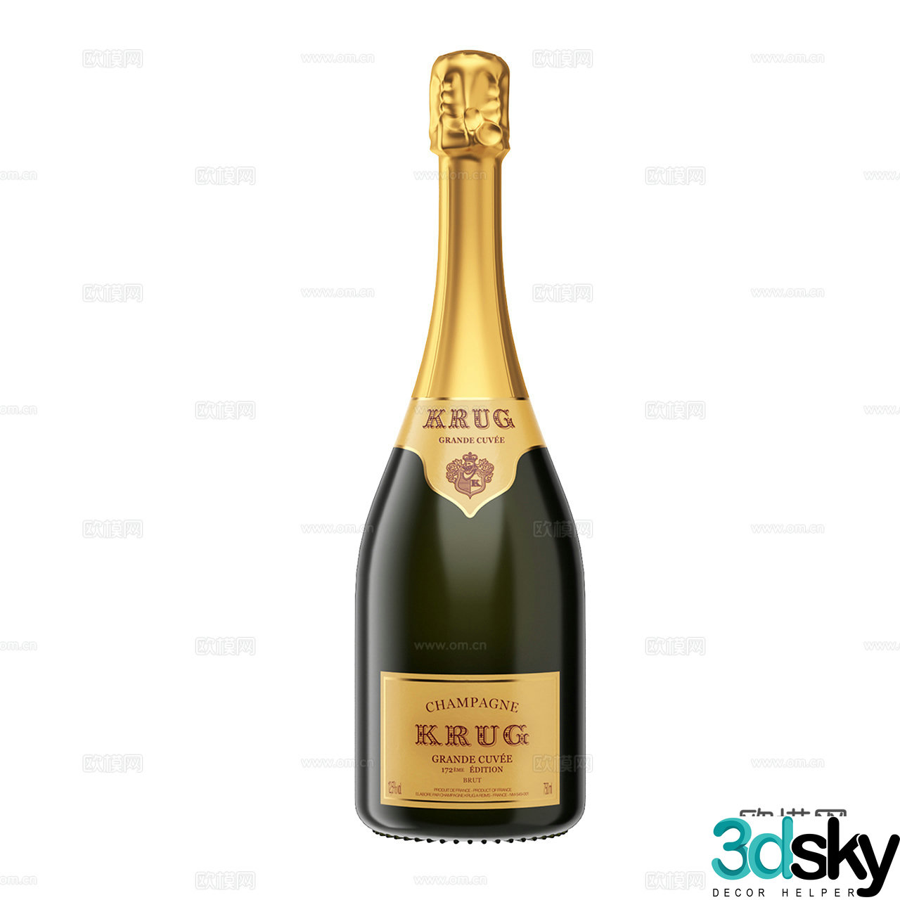 Krug Champagne Wine Wine Bottle Red Wine White Wine 3D Model