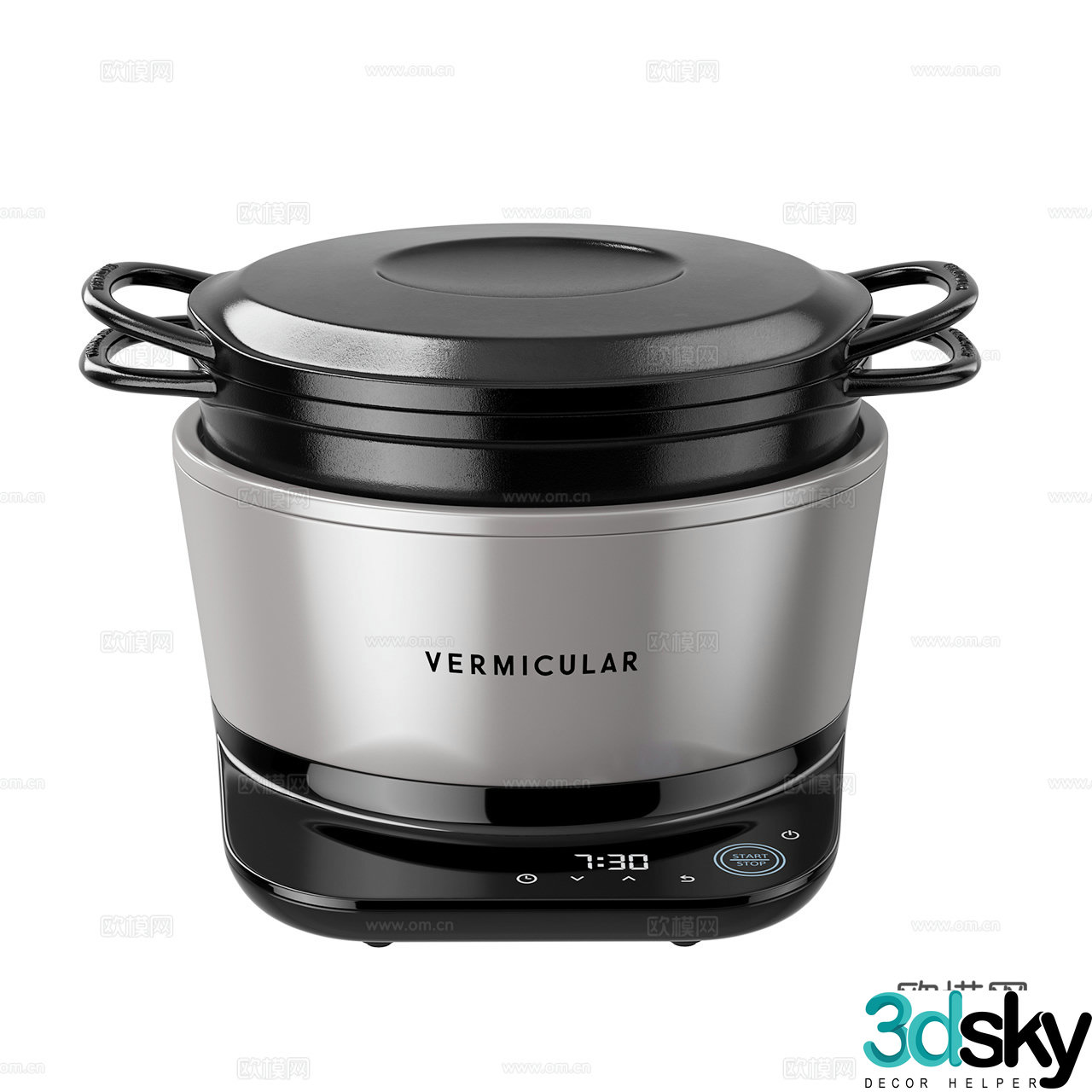 Vermicular pressure cooker pot iron pot rice cooker stainless steel pot 3d model